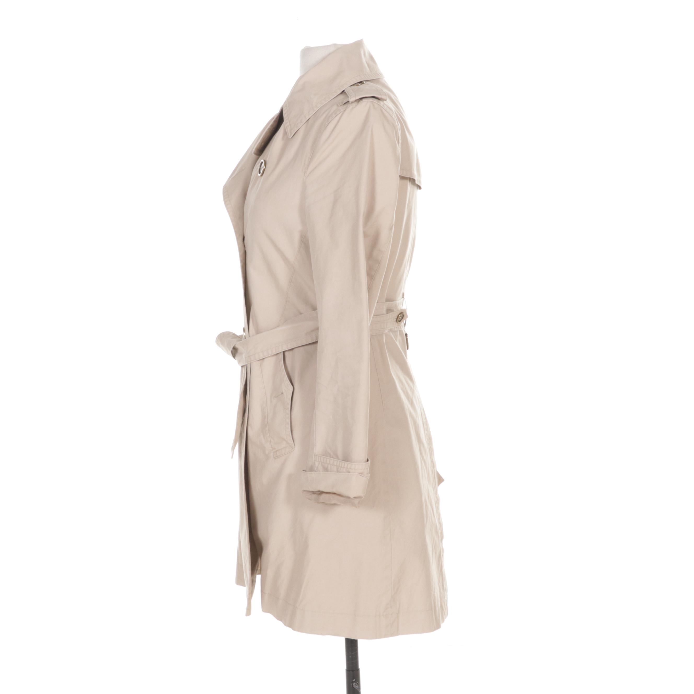 Burberry Brit Double-Breasted Cropped Trench Coat with Belt