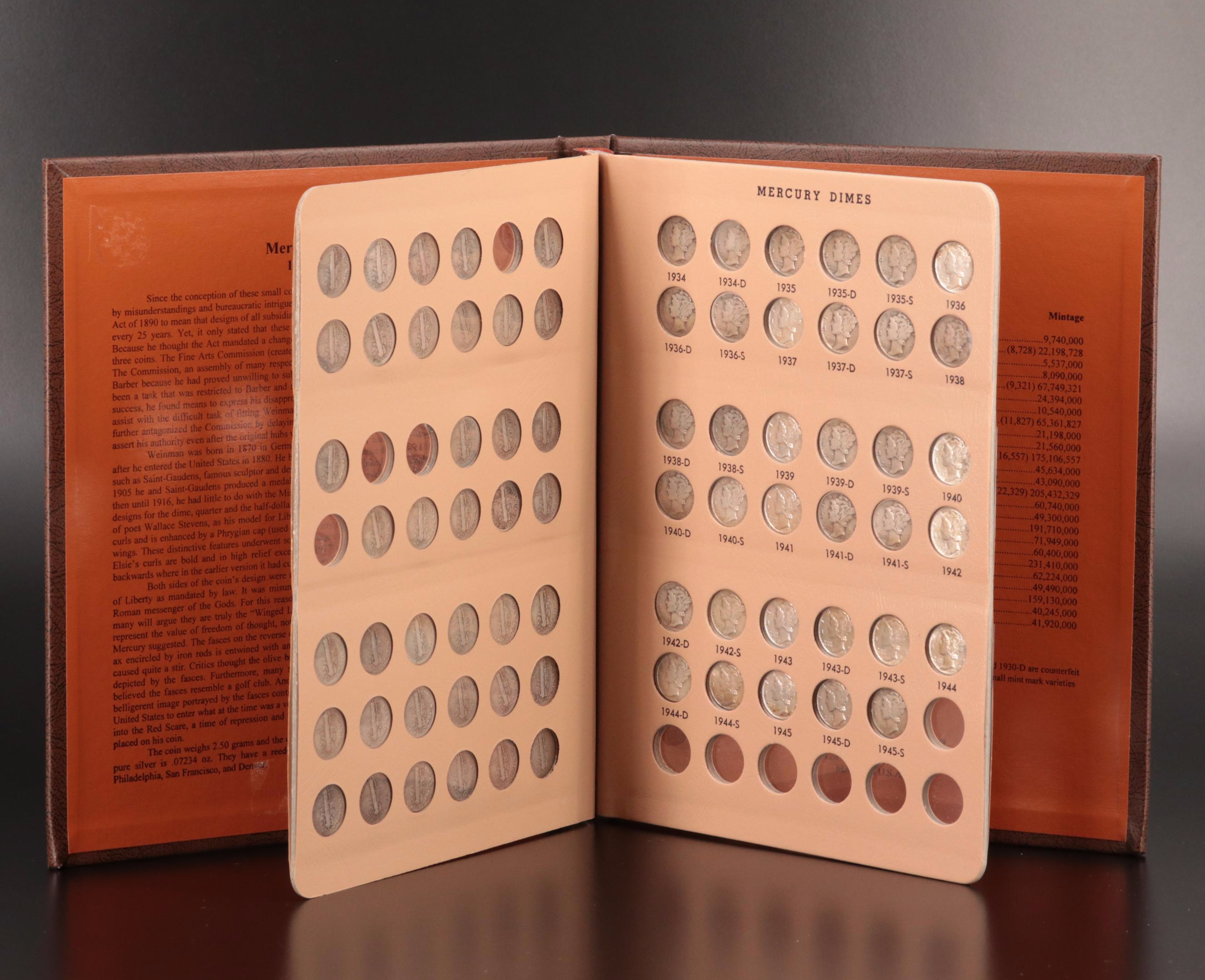 Nearly-Complete Dansco Album of Mercury Silver Dimes