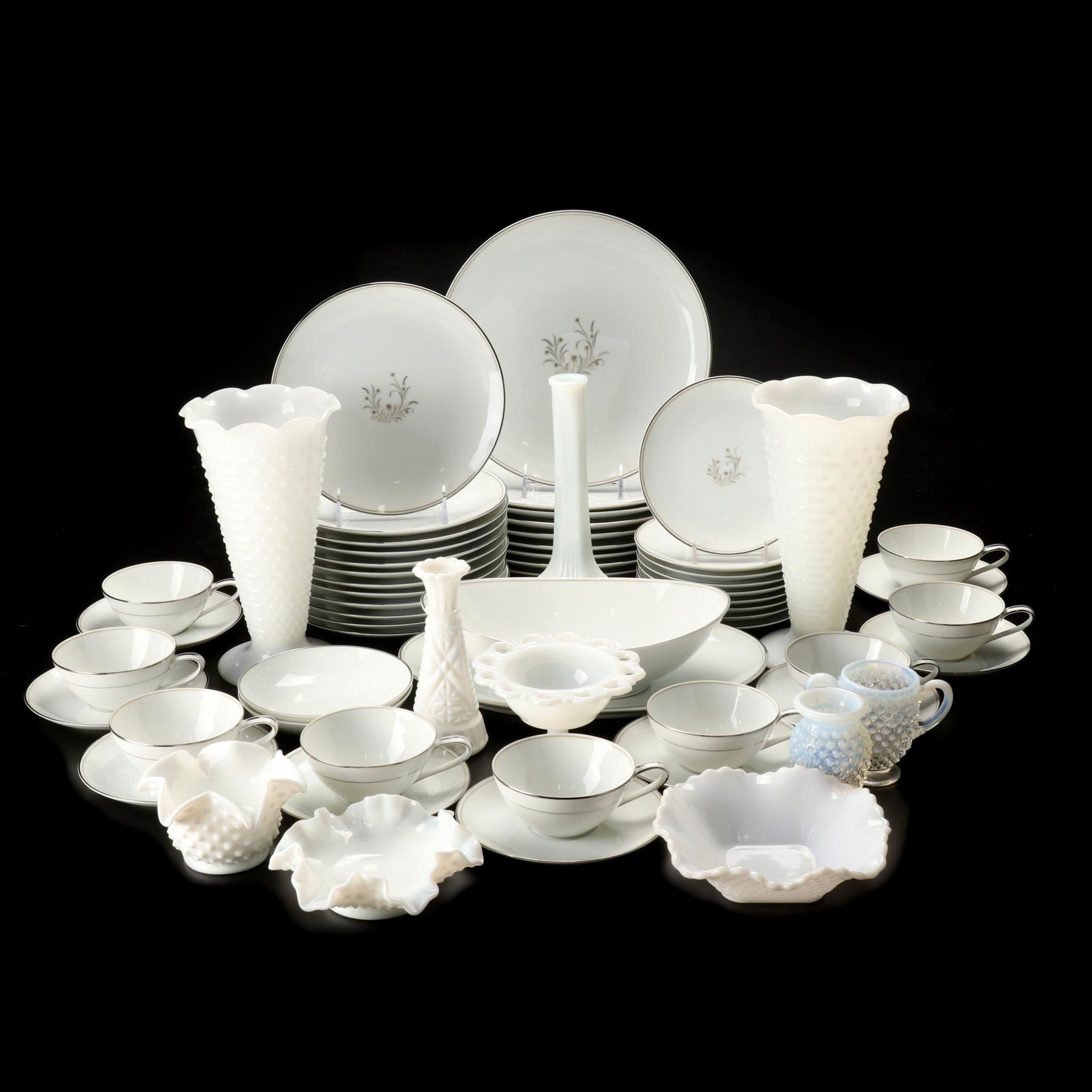 Noritake "Ardis" Dinnerware, Milk Glass Hobnail Bowls, More Table Accessories