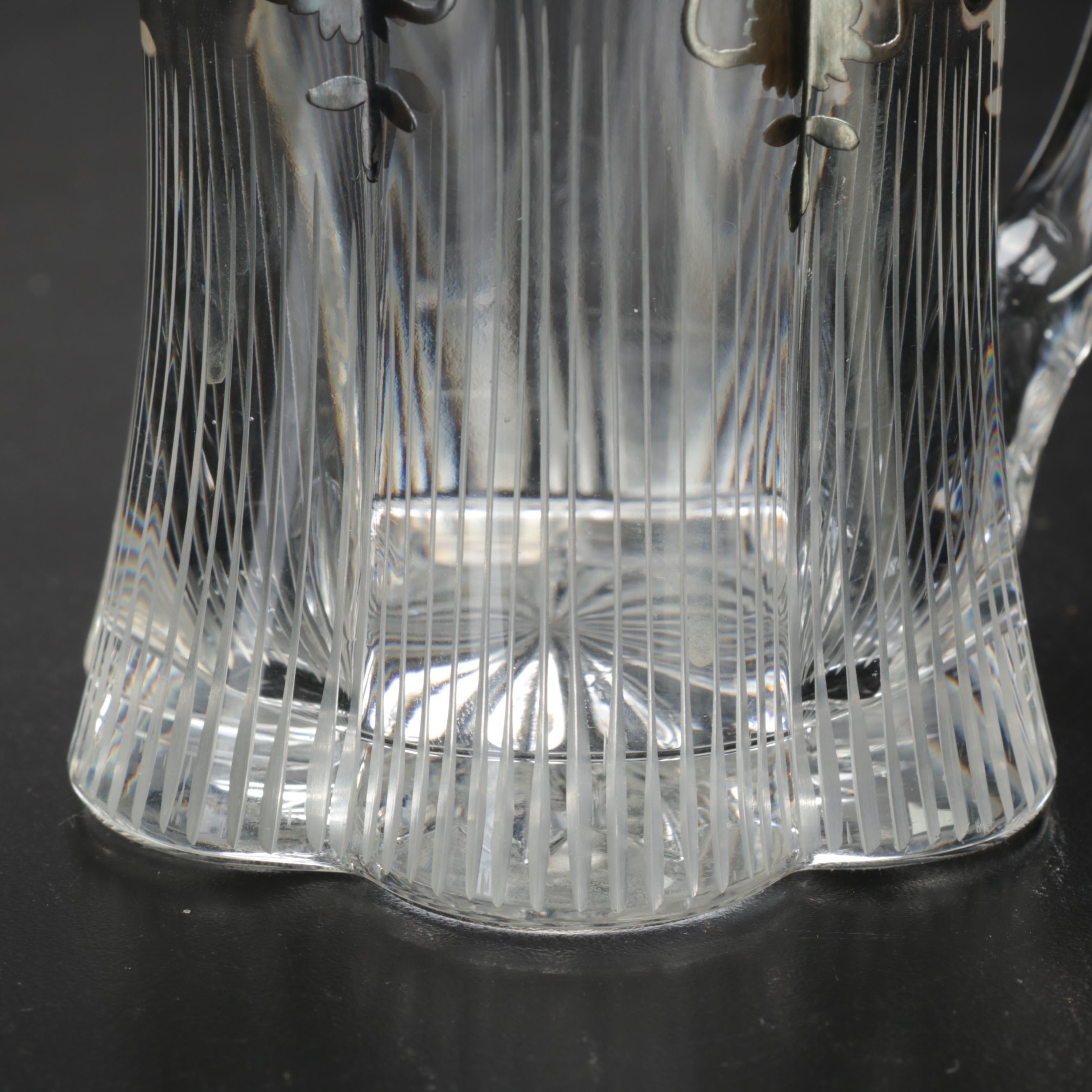 Duchin Weighted Sterling Silver Shakers with Other Silver Overlay Glass