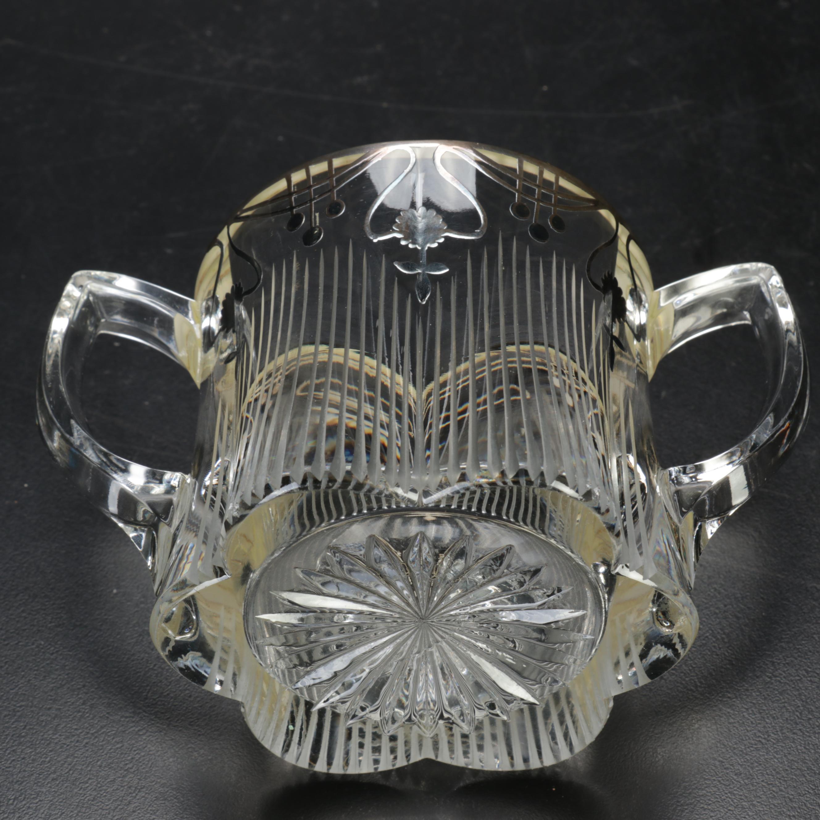 Duchin Weighted Sterling Silver Shakers with Other Silver Overlay Glass