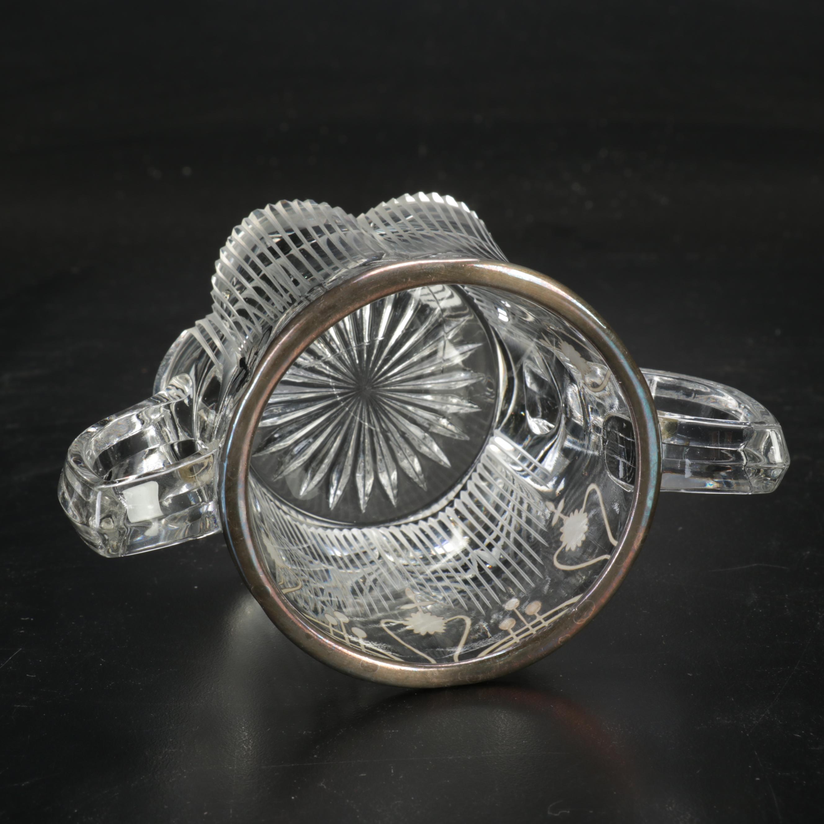 Duchin Weighted Sterling Silver Shakers with Other Silver Overlay Glass