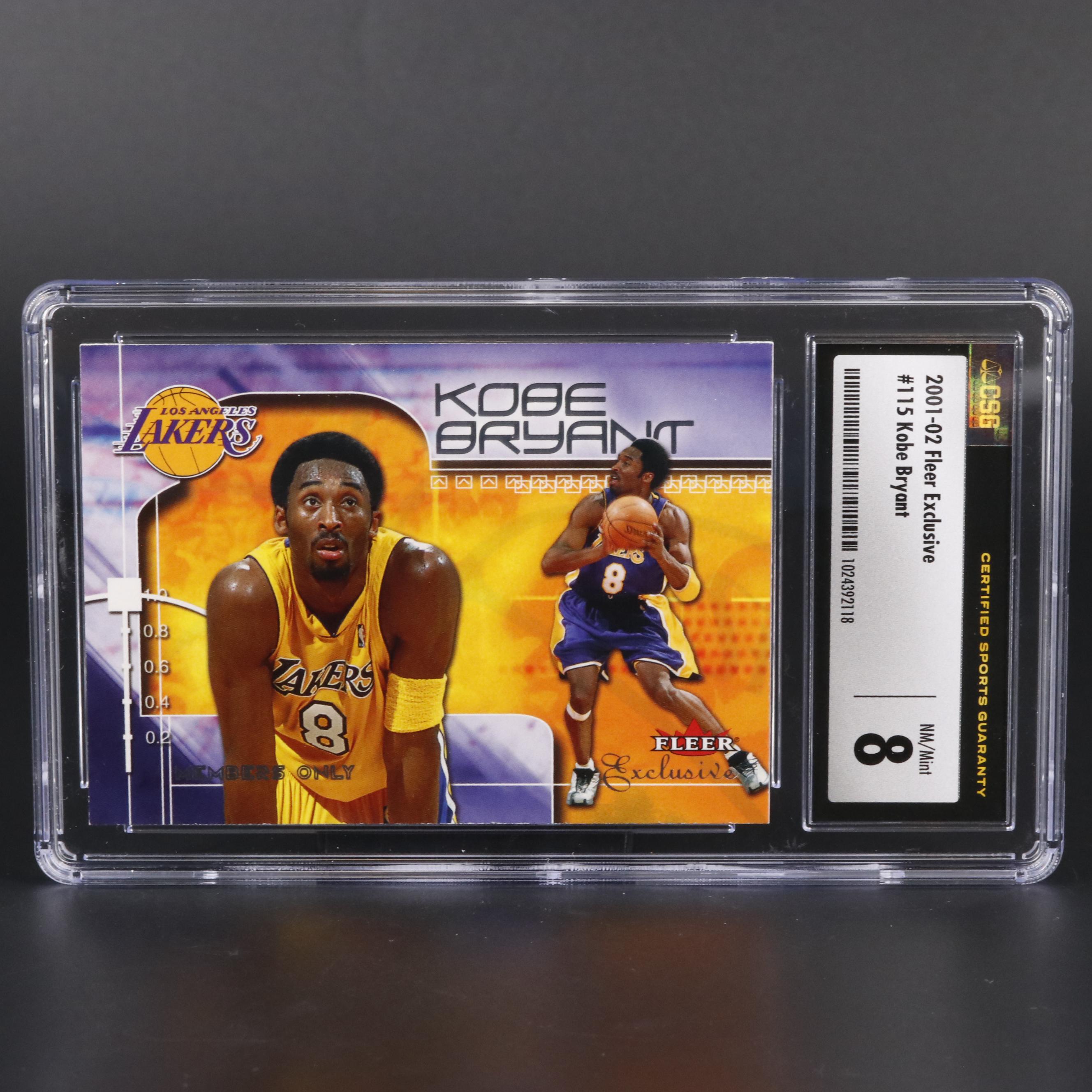 2001 Fleer Exclusive Kobe Bryant #115 Graded CSG Mint 8 Basketball Card