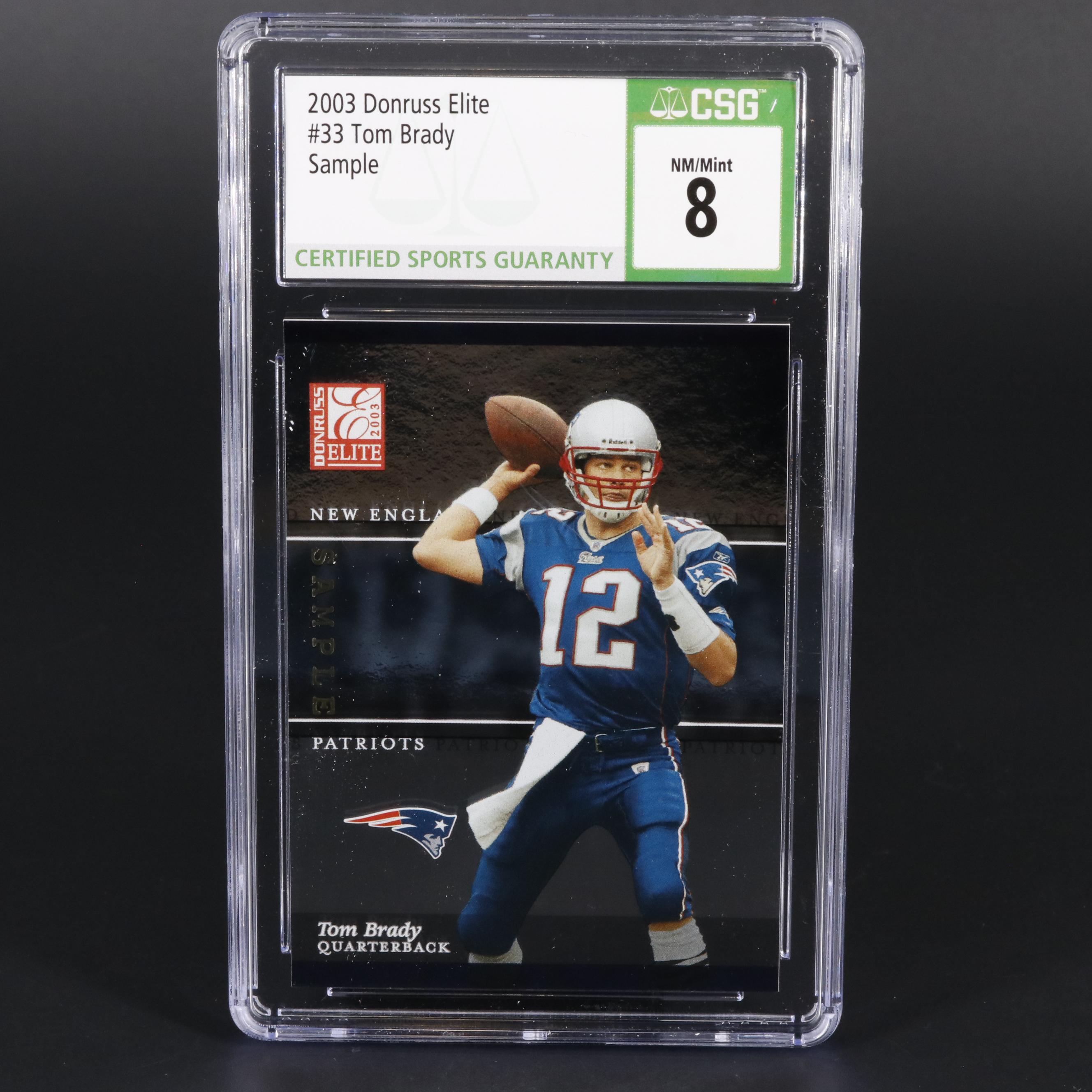 2003 Donruss Elite Sample Tom Brady #33 Graded CSG Mint 8 Football Card