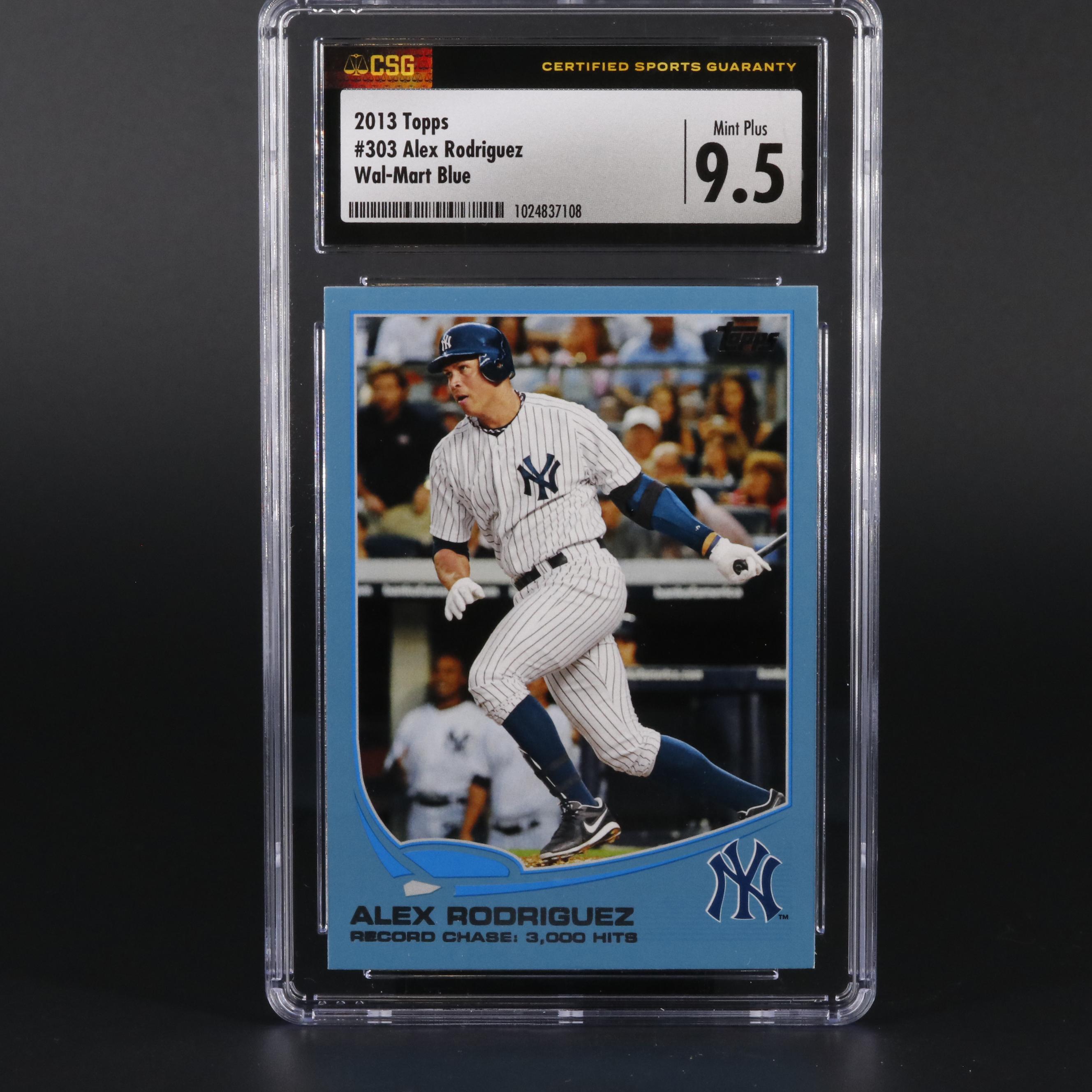 2013 Topps Alex Rodriguez Wal-Mart Blue #303 Graded CSG 9.5 Mint+ Baseball Card