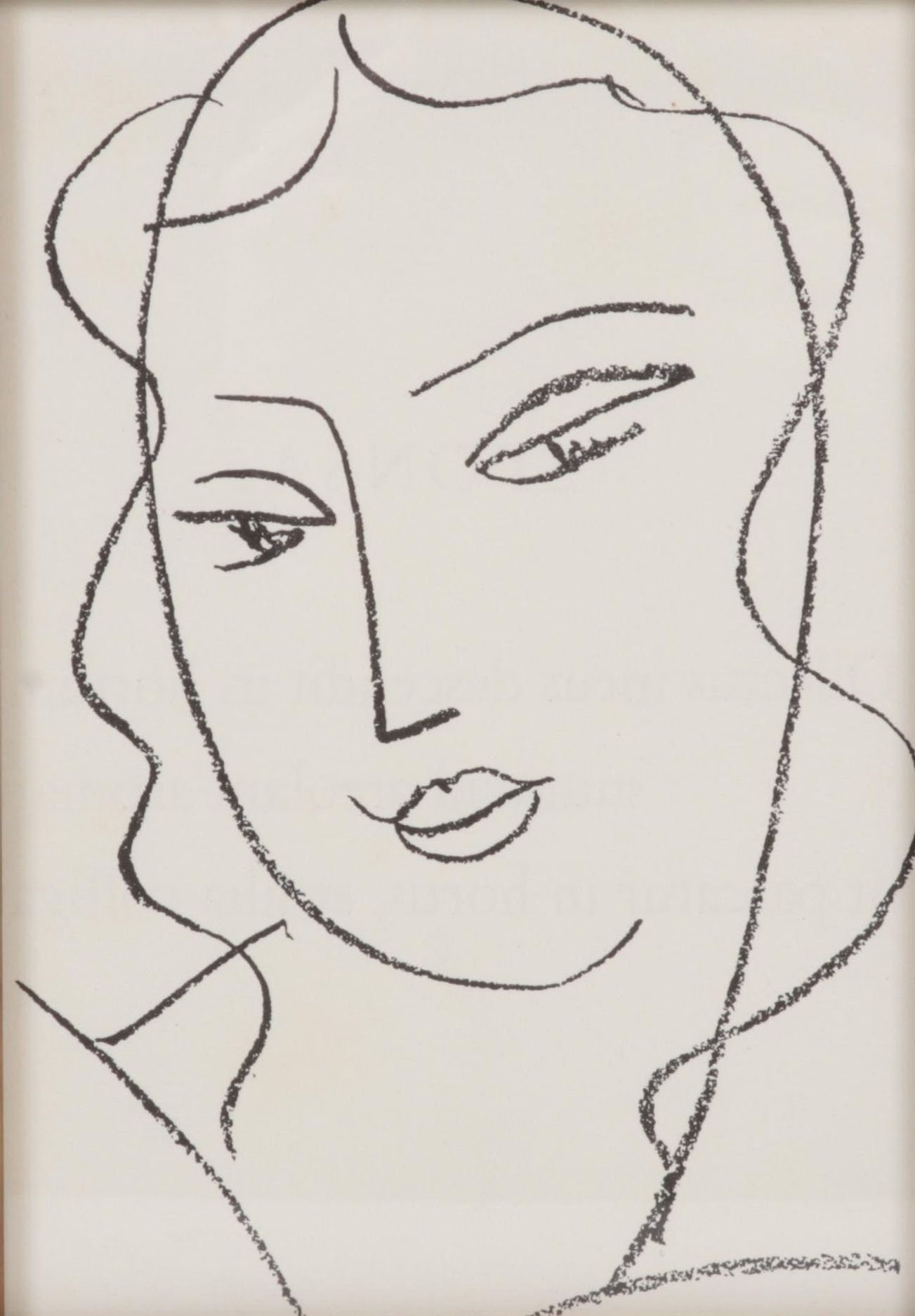 Portrait Lithograph After Henri Matisse "Tête voilée," Circa 1965
