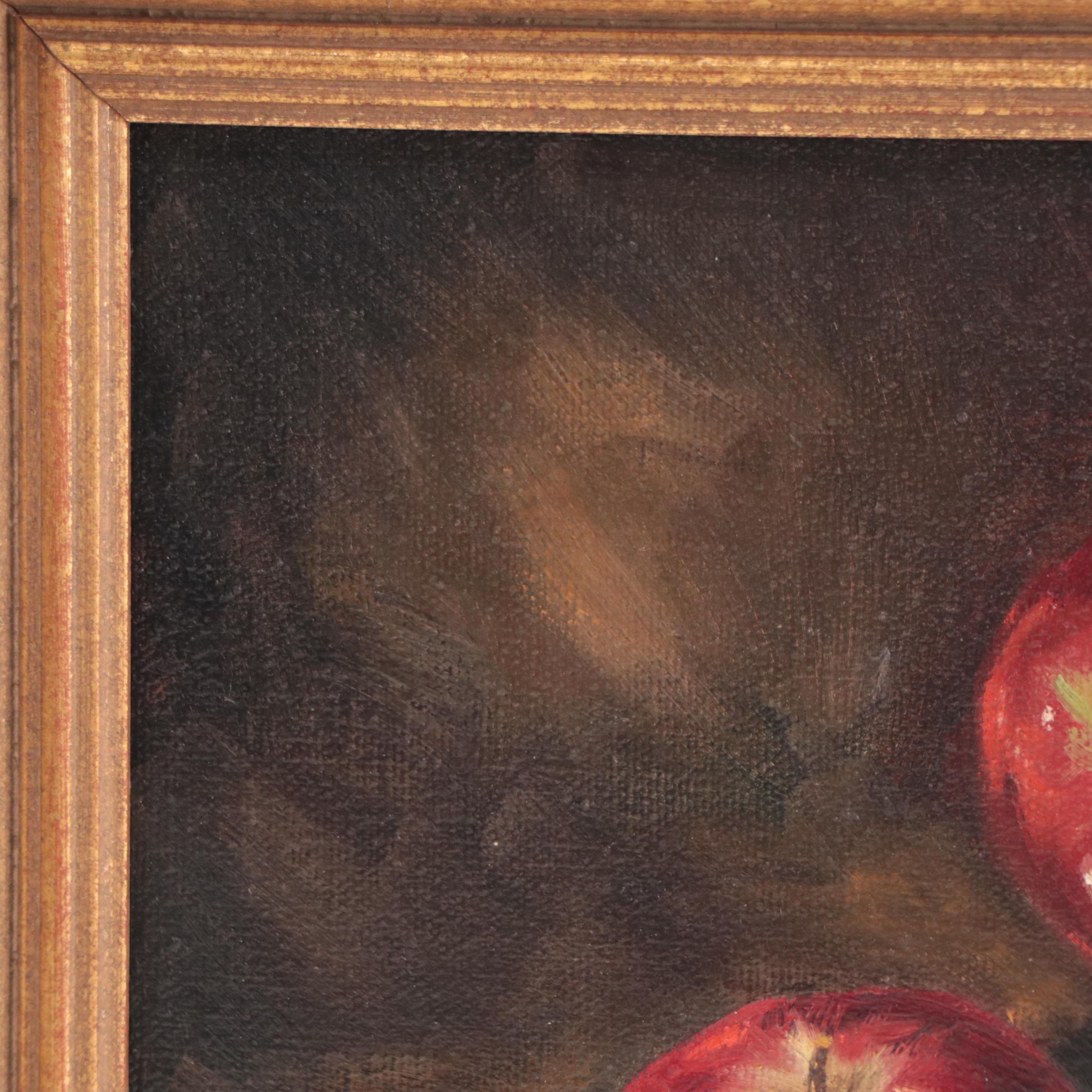 Sharon Collins Reynolds Still Life Oil Painting of Apples, Late 20th Century