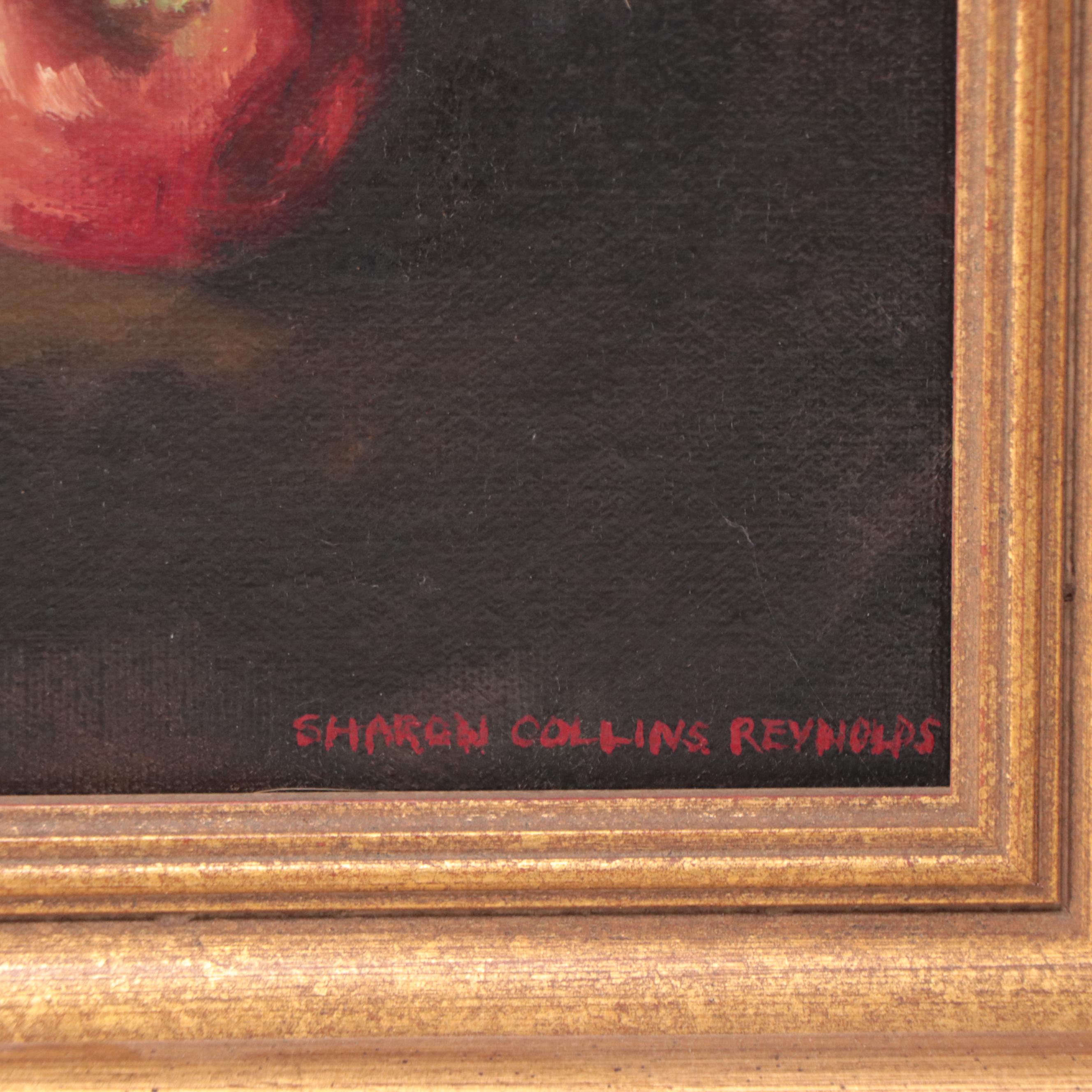 Sharon Collins Reynolds Still Life Oil Painting of Apples, Late 20th Century