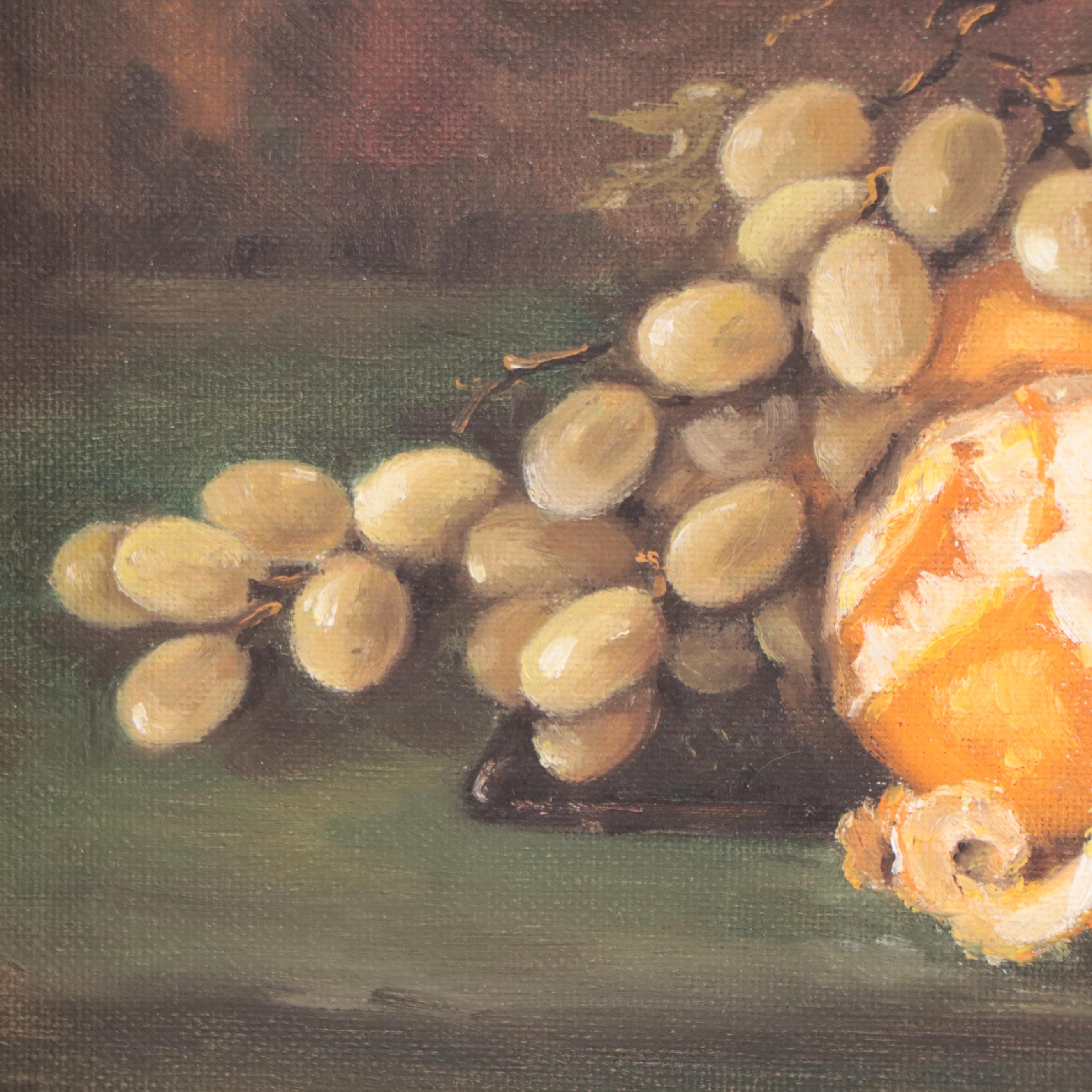 Sharon Collins Reynolds Still Life Oil Painting "Fruit and Nuts," 1979