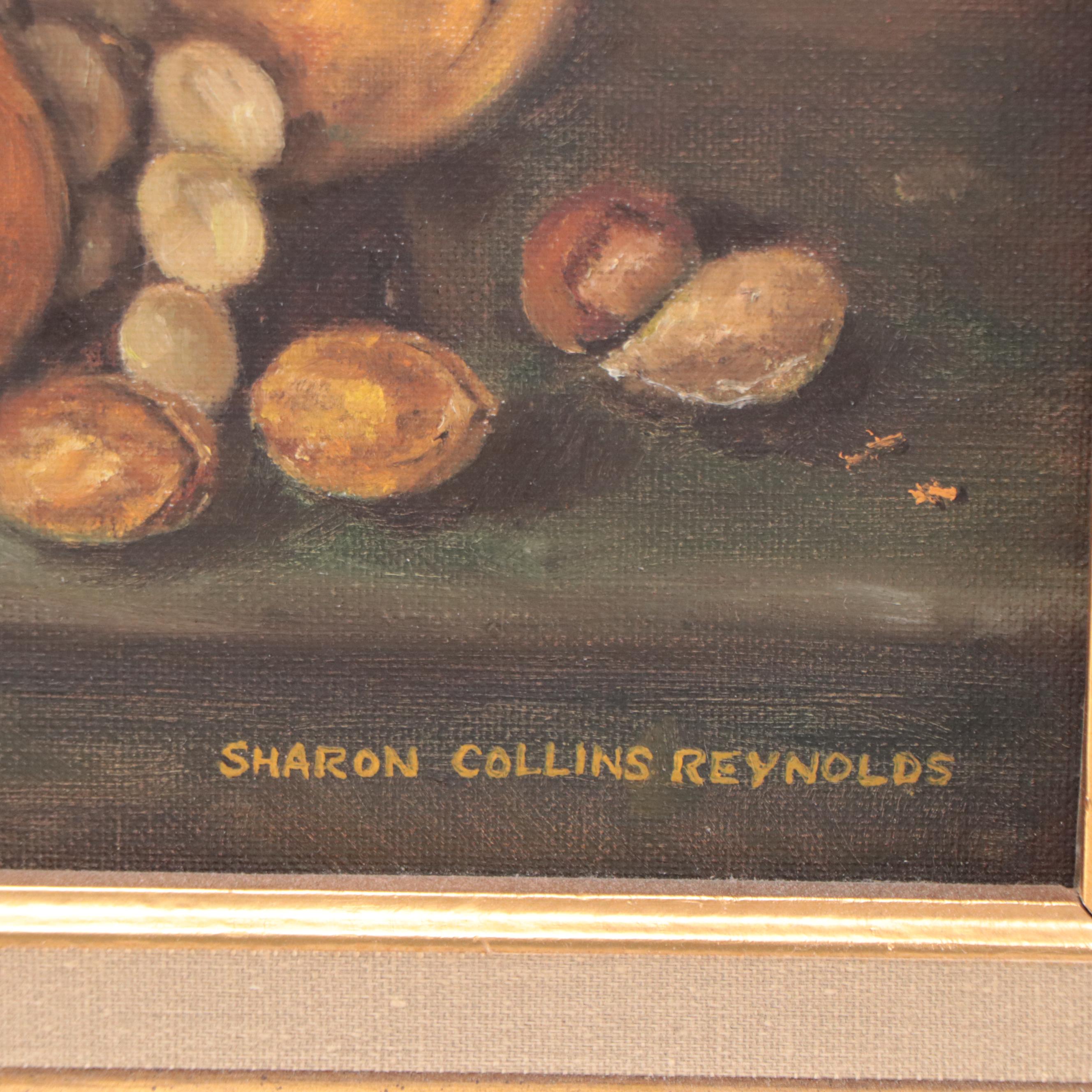 Sharon Collins Reynolds Still Life Oil Painting "Fruit and Nuts," 1979
