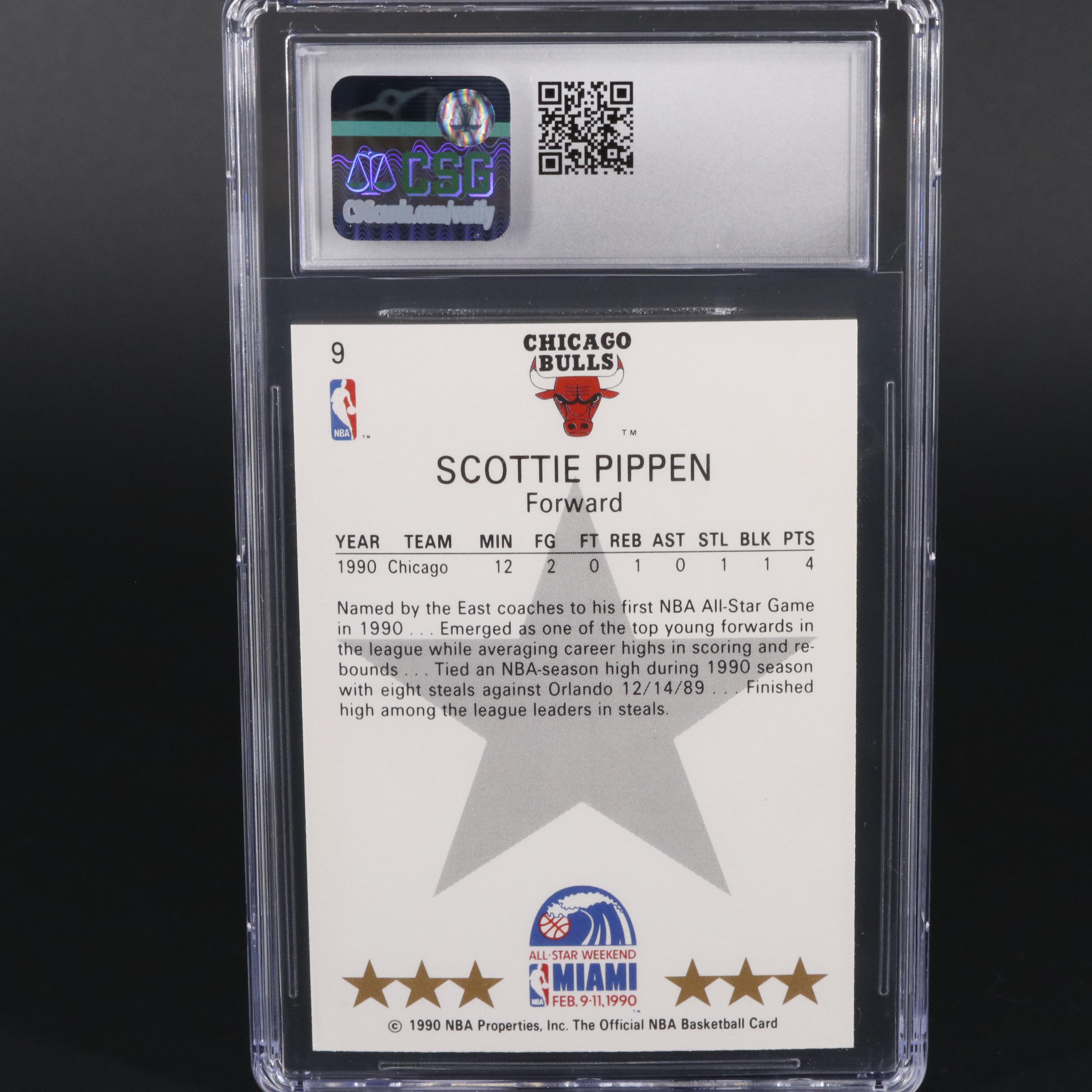 1990 NBA Hoops All-Star Scottie Pippen #9 Graded CSG Mint 8.5 Basketball Card