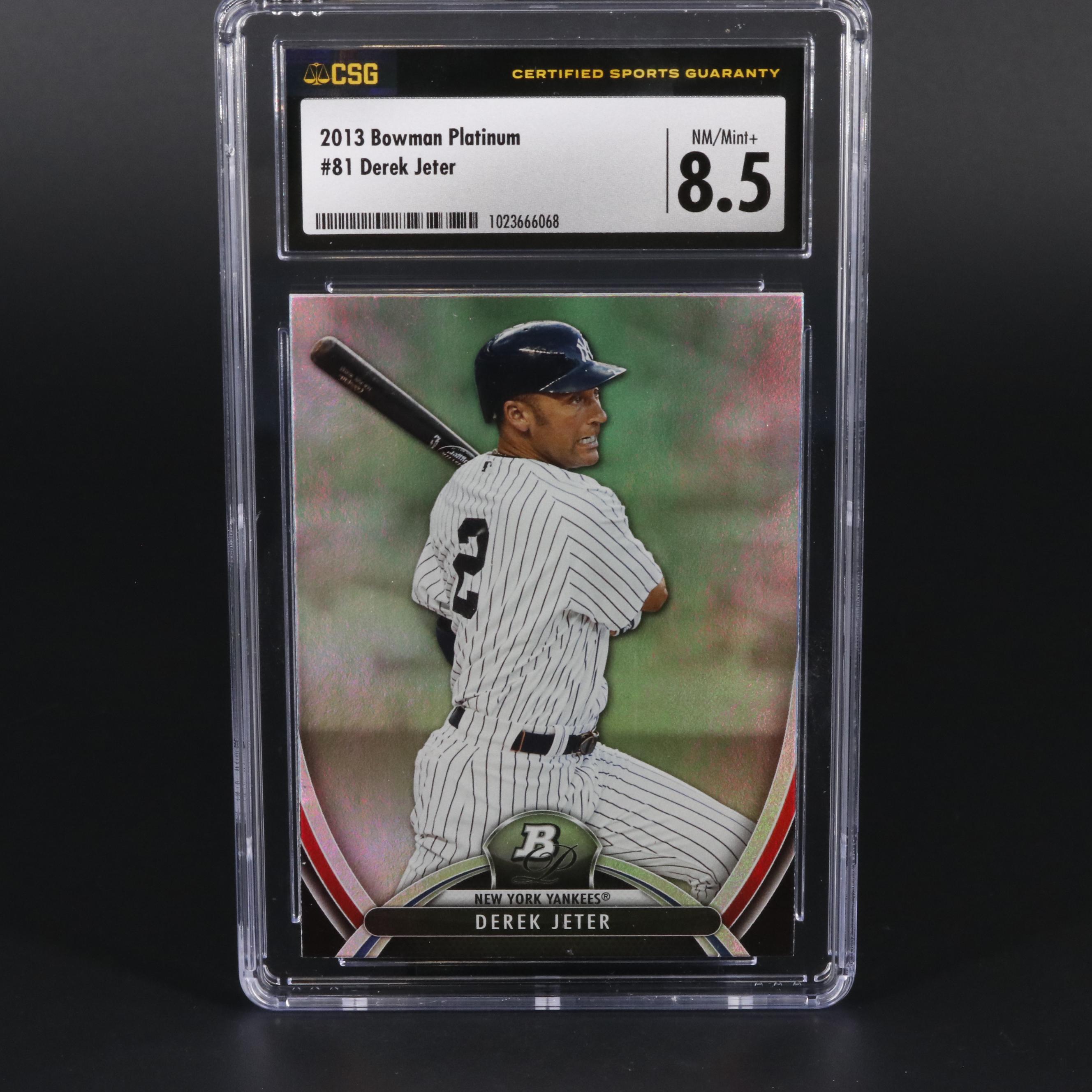 2013 Bowman Platinum Derek Jeter #81 Graded CSG Mint 8.5 Baseball Card