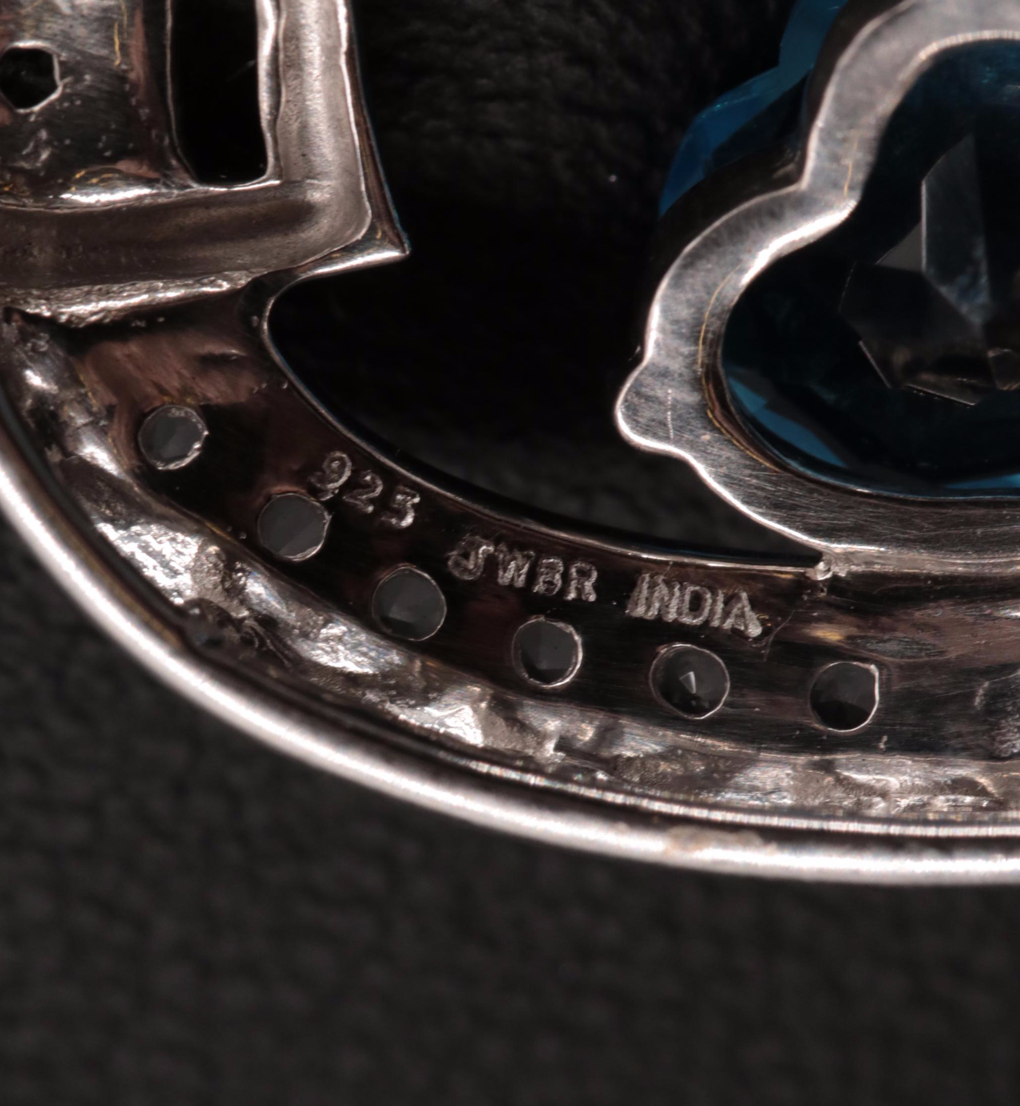 Sterling Silver Topaz and Sapphire Heart Necklace