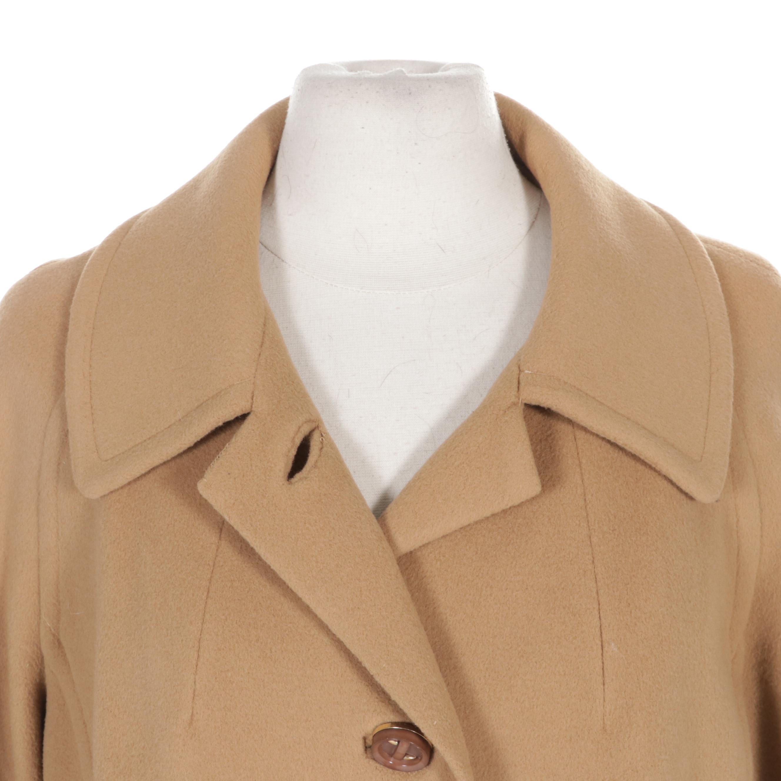 Ultima Camel Cashmere Button-Front Coat