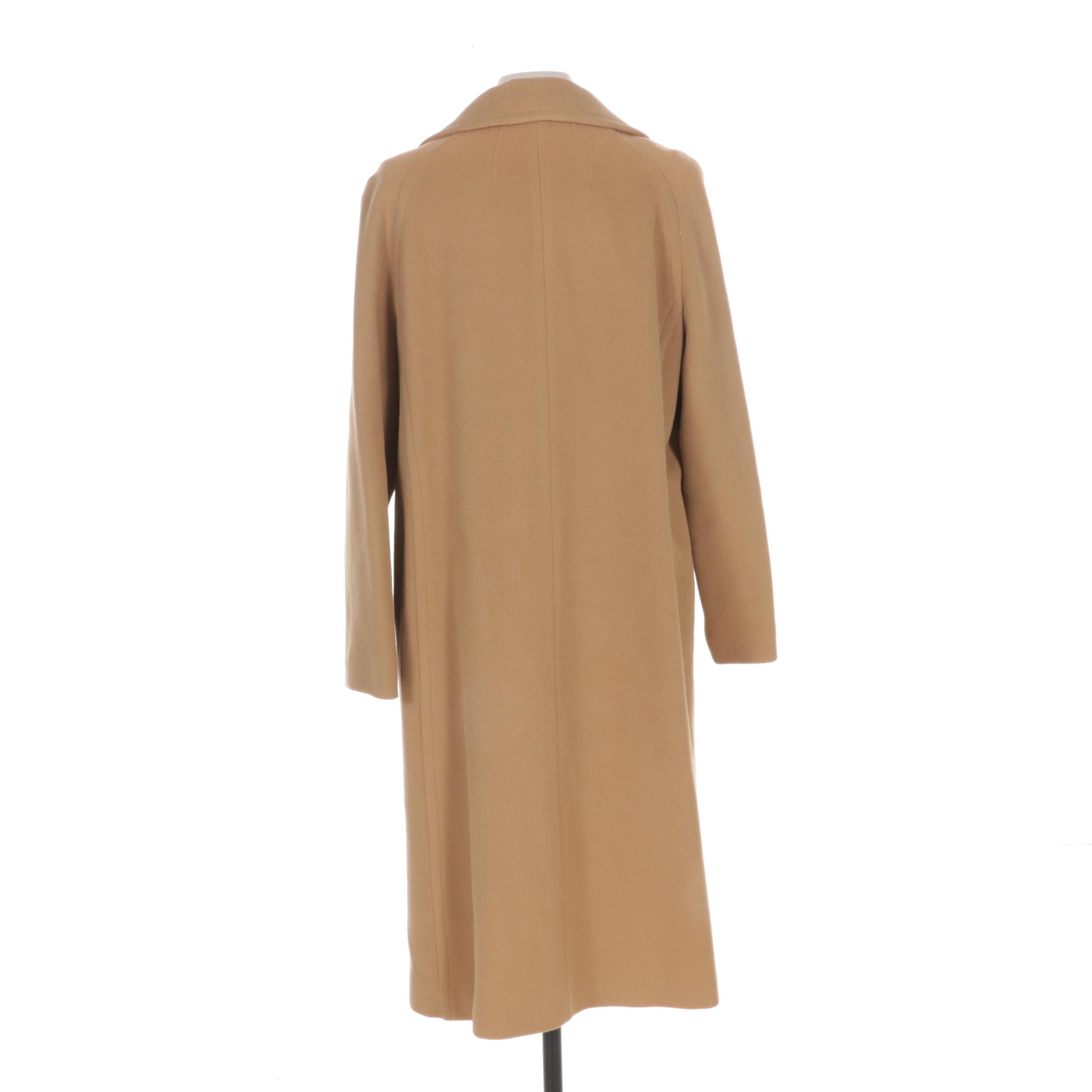 Ultima Camel Cashmere Button-Front Coat