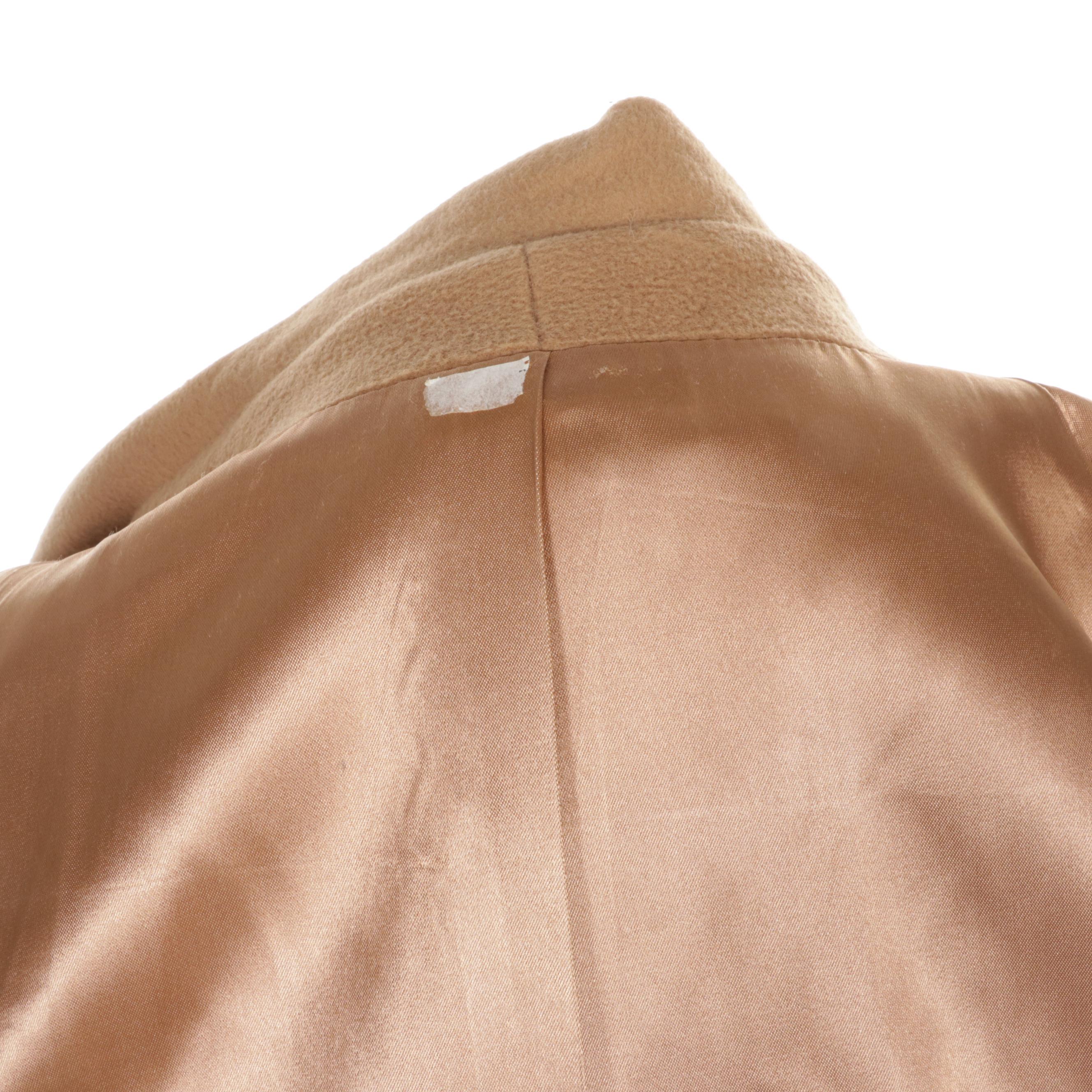 Ultima Camel Cashmere Button-Front Coat