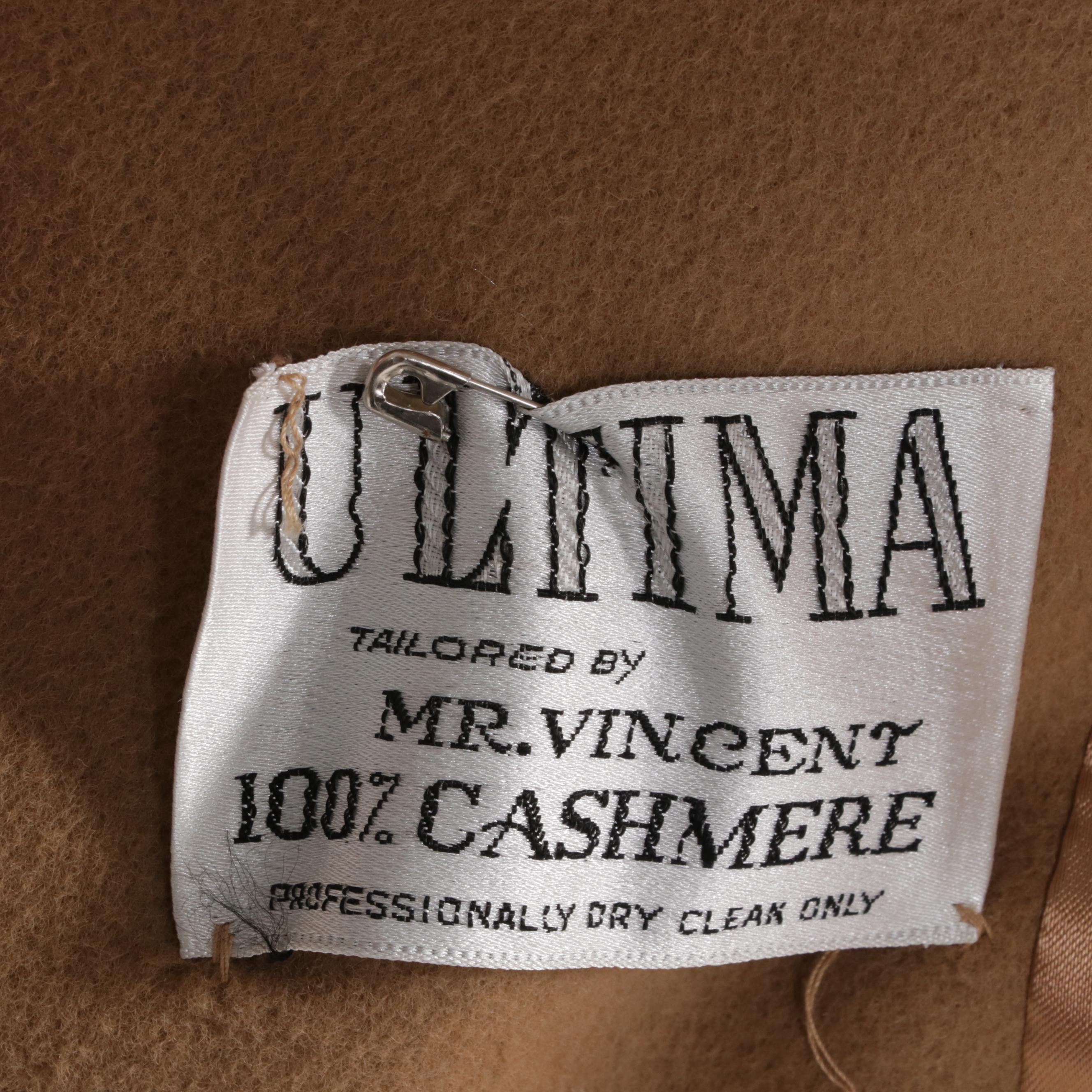 Ultima Camel Cashmere Button-Front Coat