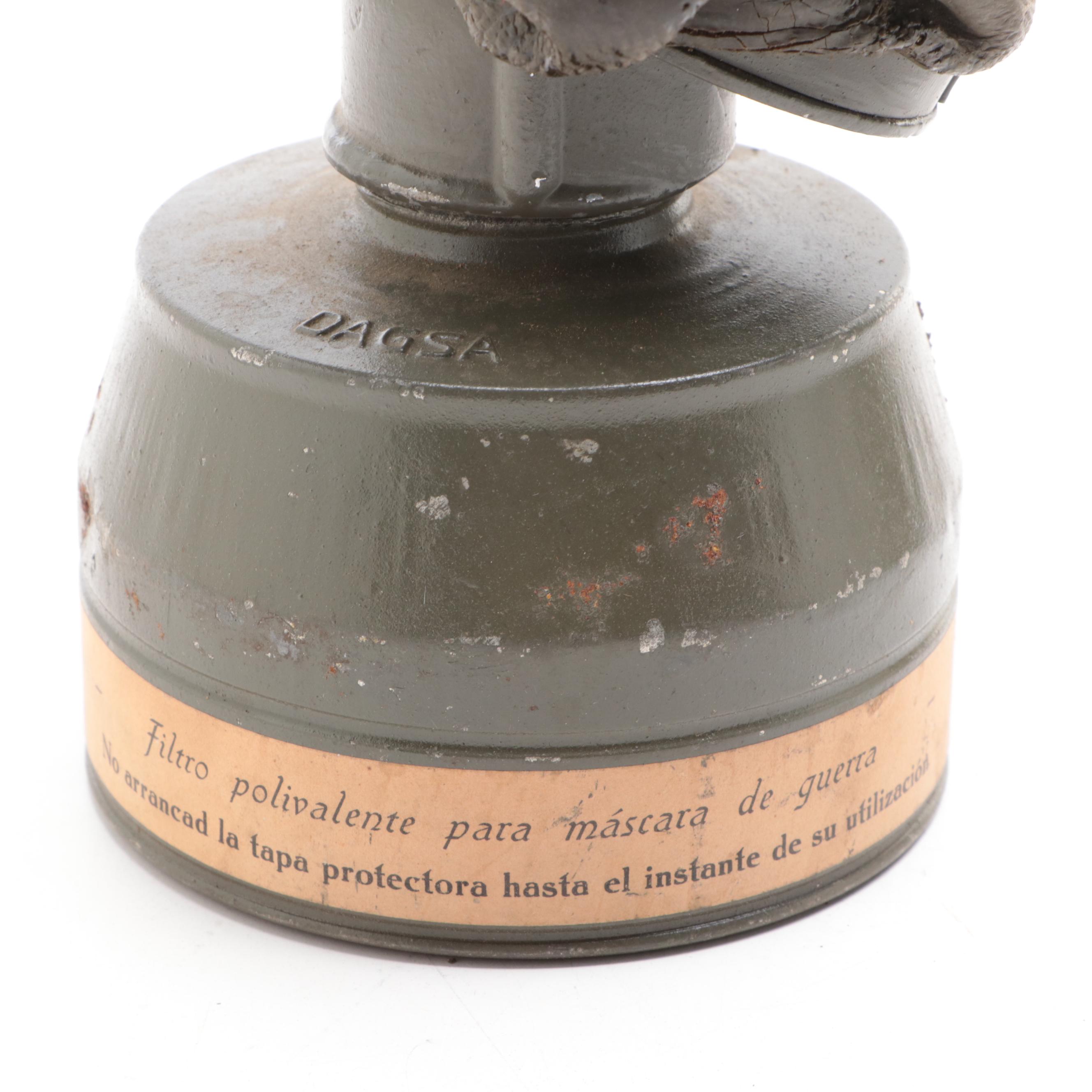 DAGSA Spanish Civil War Gas Mask with Canister, Early to Mid-20th Century