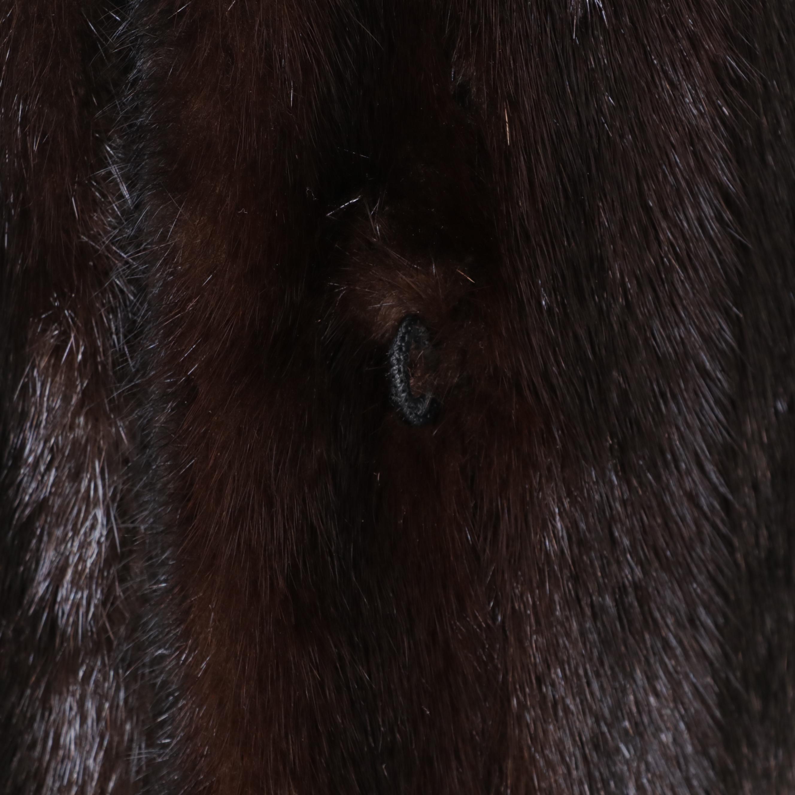 Anne Klein Mahogany Mink Fur Coat