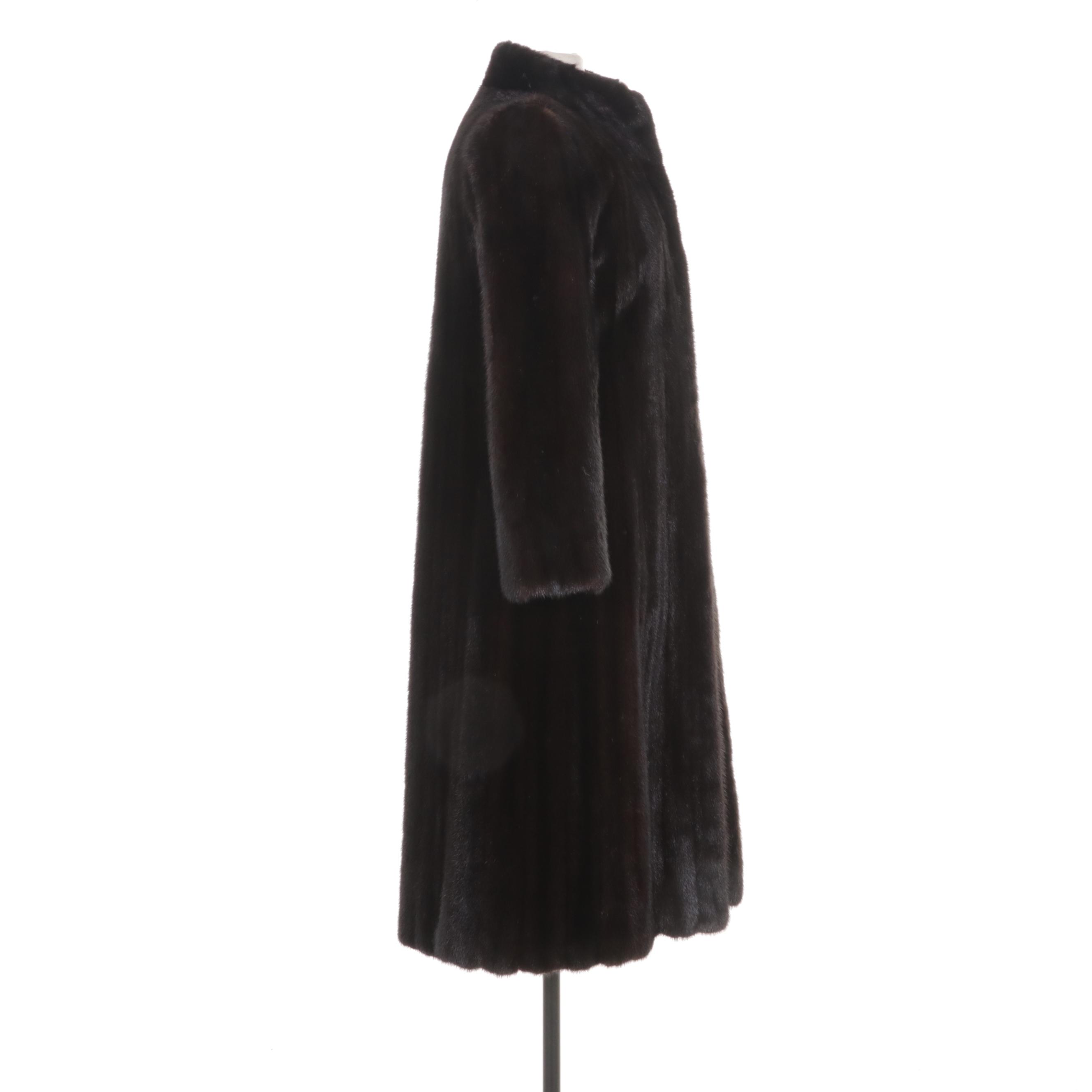 Anne Klein Mahogany Mink Fur Coat