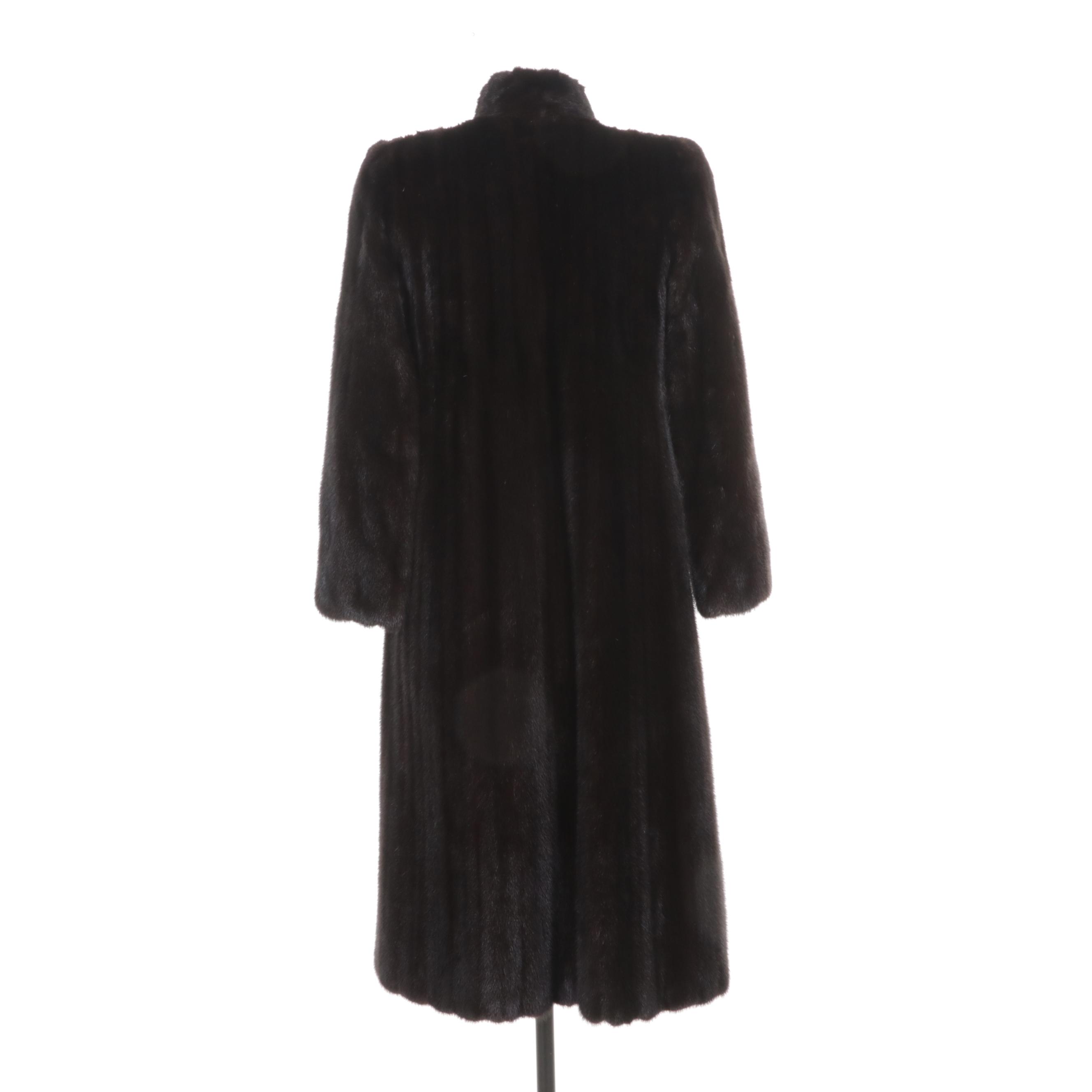 Anne Klein Mahogany Mink Fur Coat