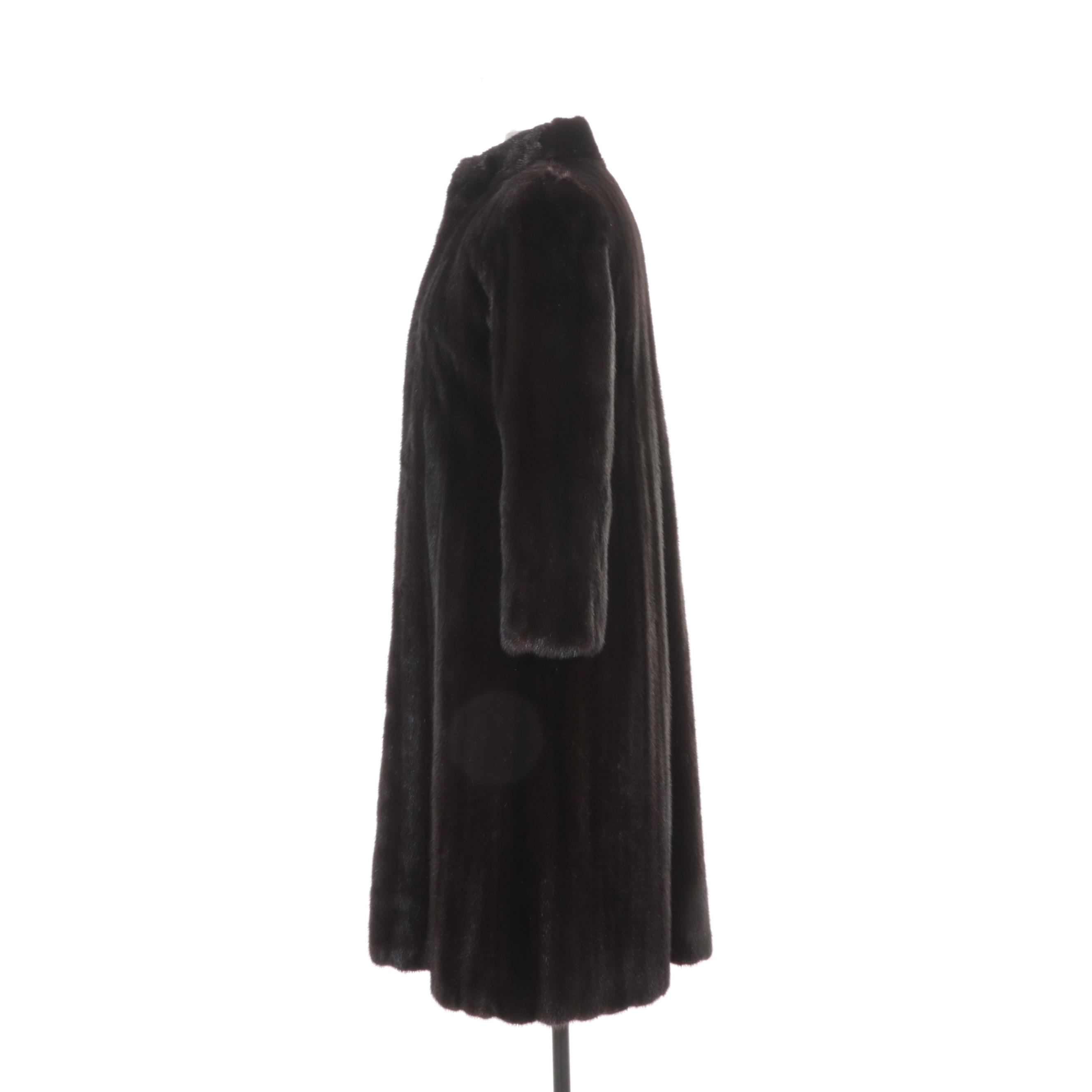 Anne Klein Mahogany Mink Fur Coat