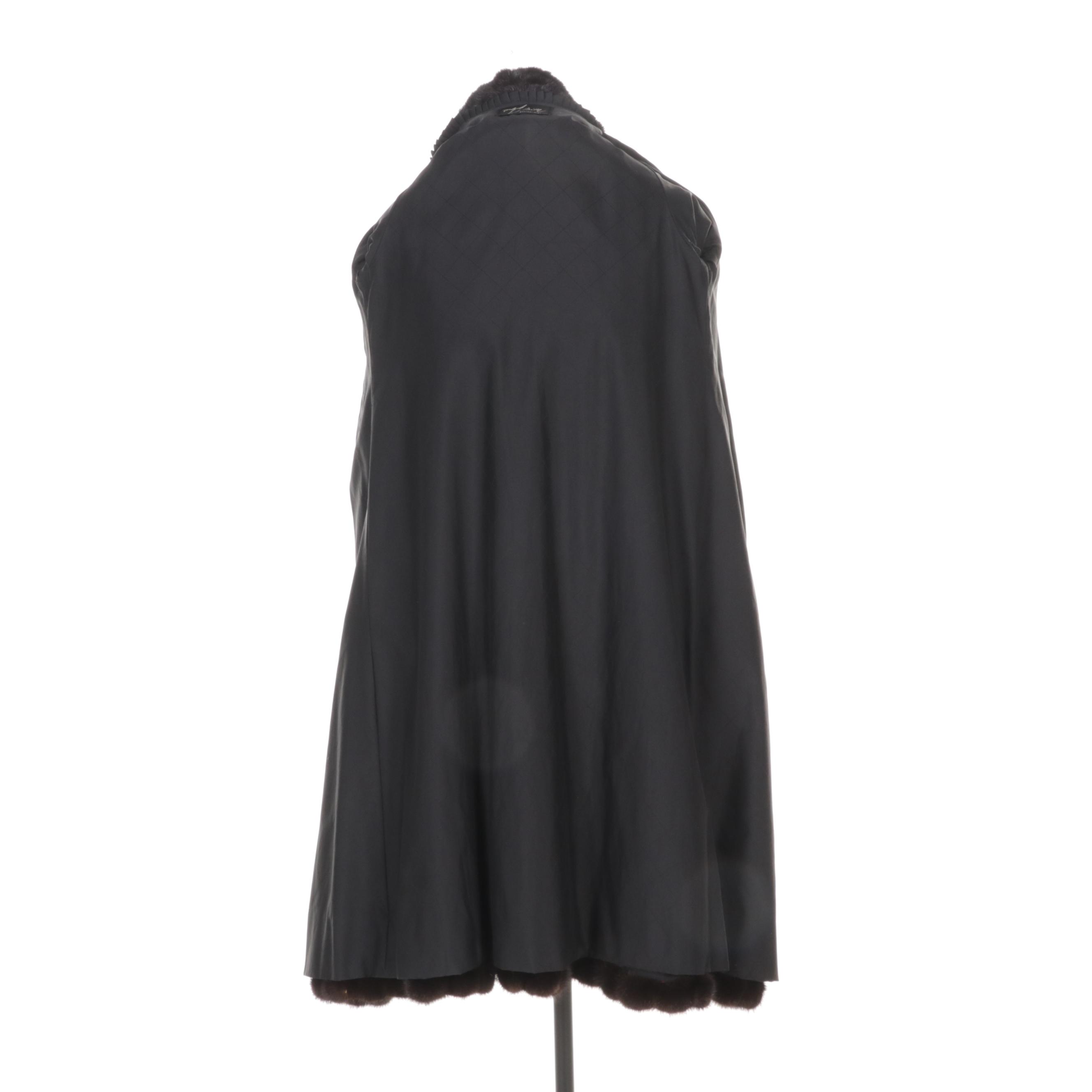 Anne Klein Mahogany Mink Fur Coat