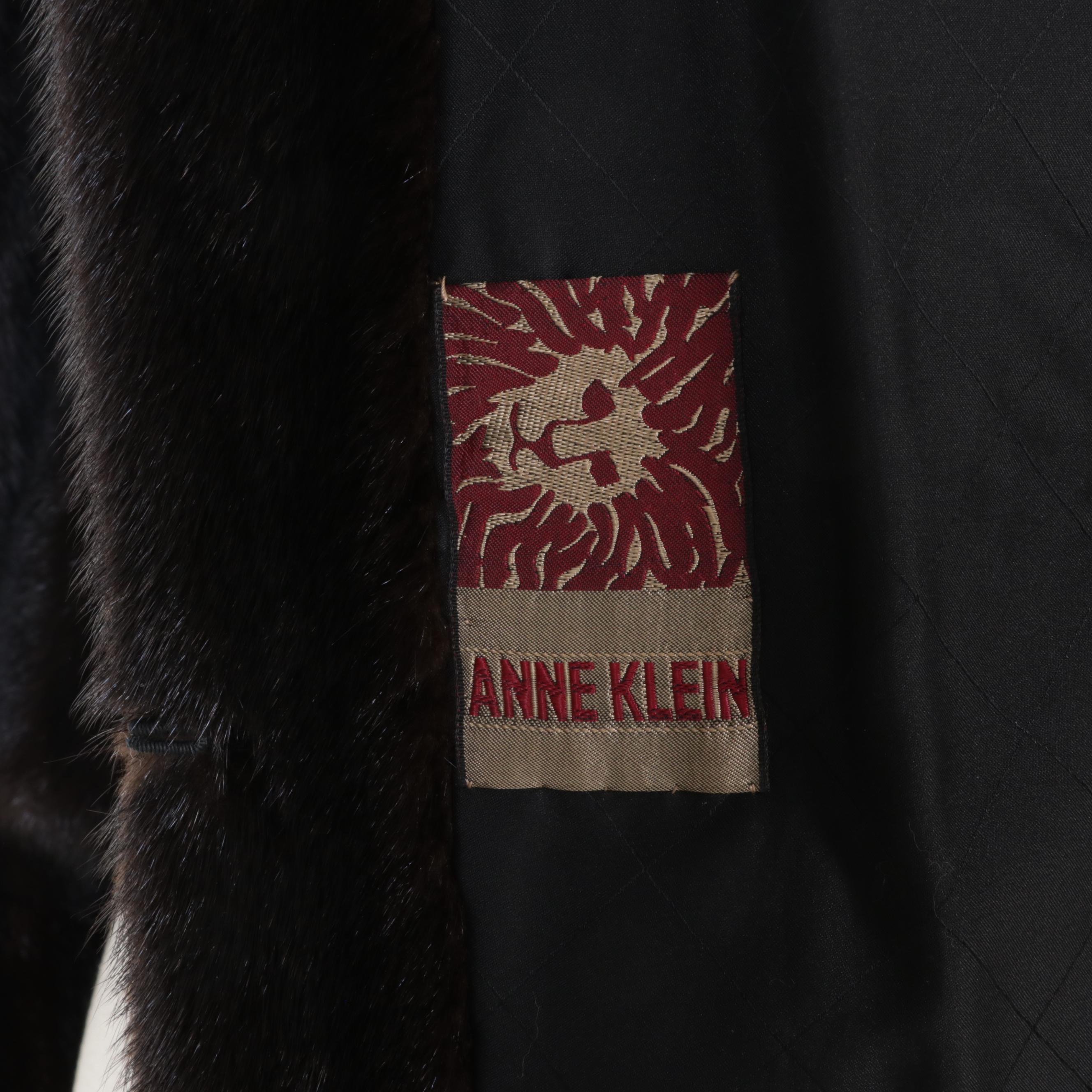 Anne Klein Mahogany Mink Fur Coat