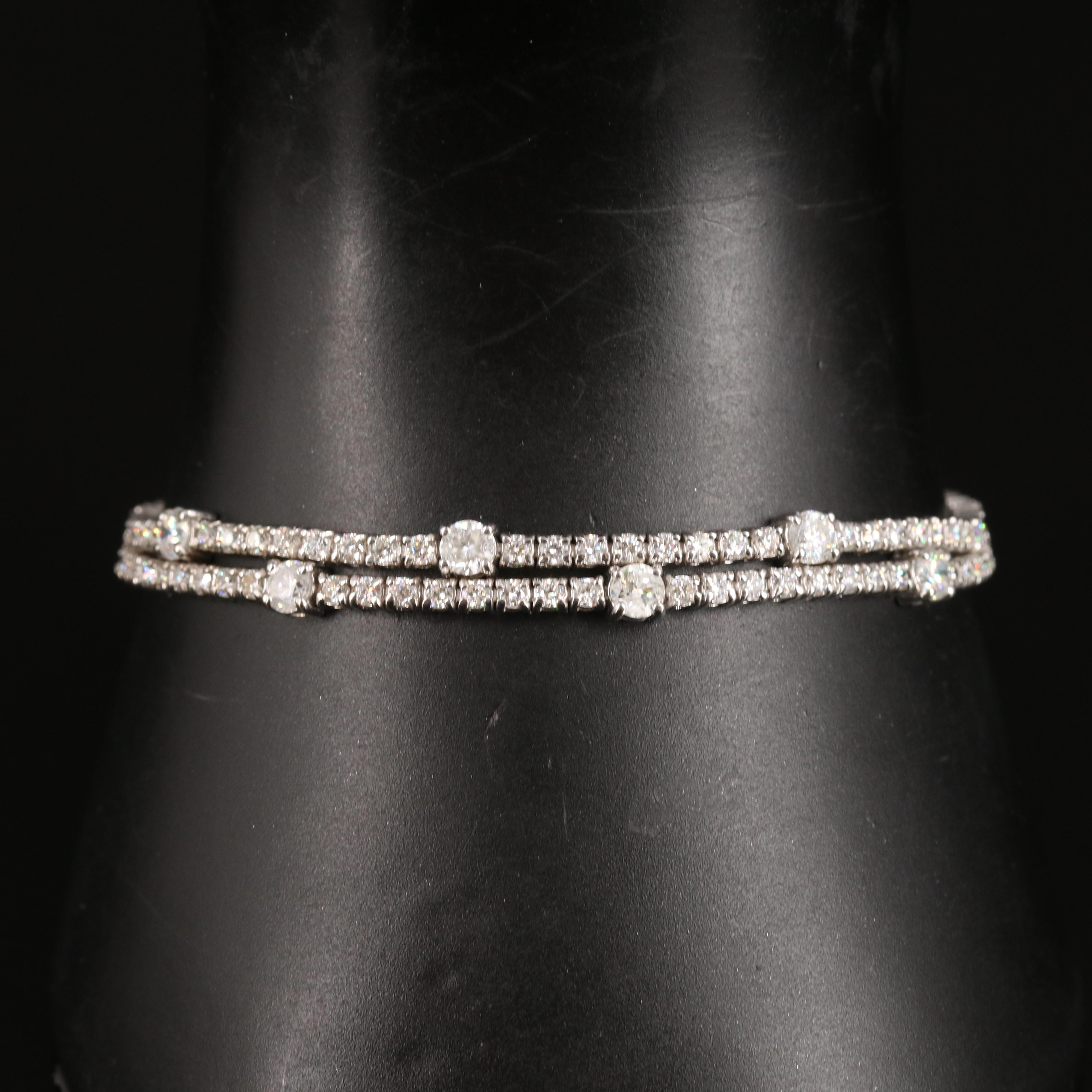 14K 2.65 CTW Diamond Double Row Bracelet