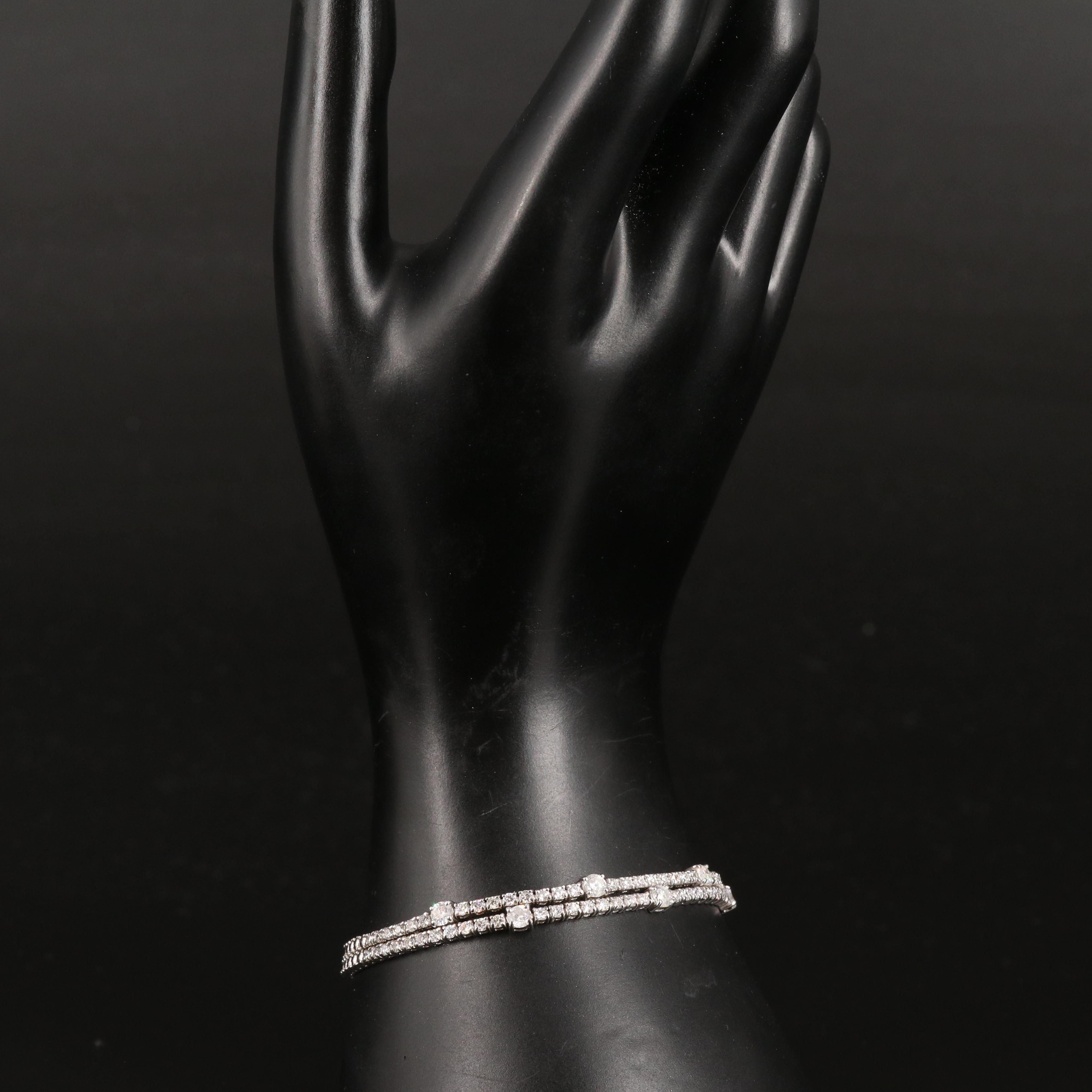 14K 2.65 CTW Diamond Double Row Bracelet
