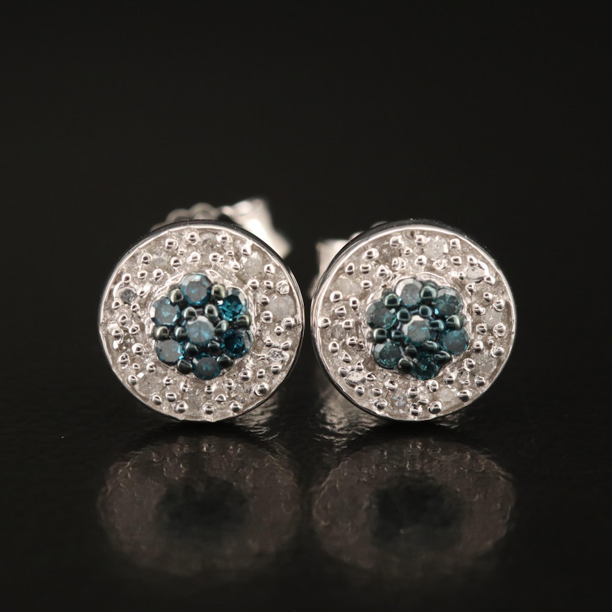 Sterling Diamond Earrings