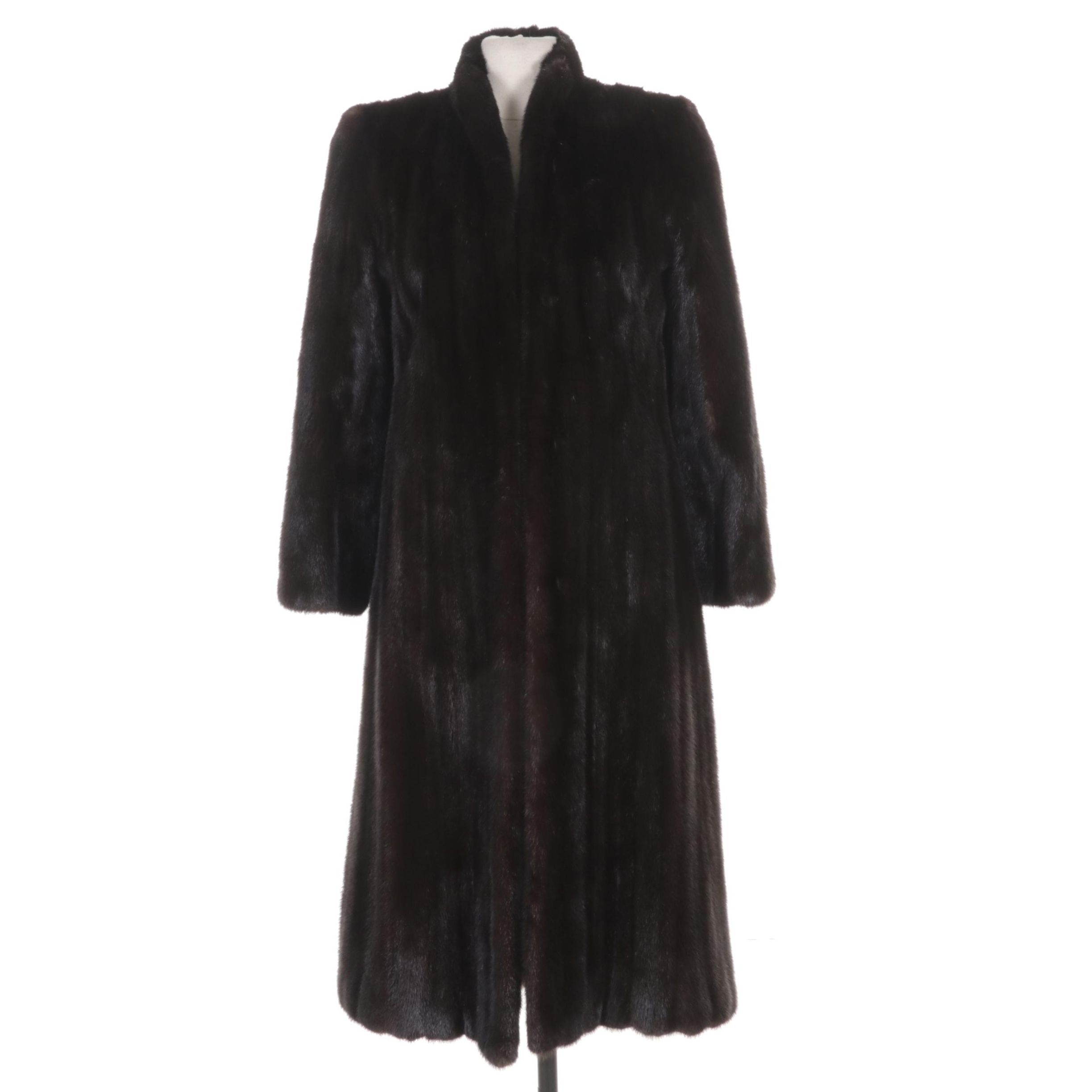 Anne Klein Mahogany Mink Fur Coat