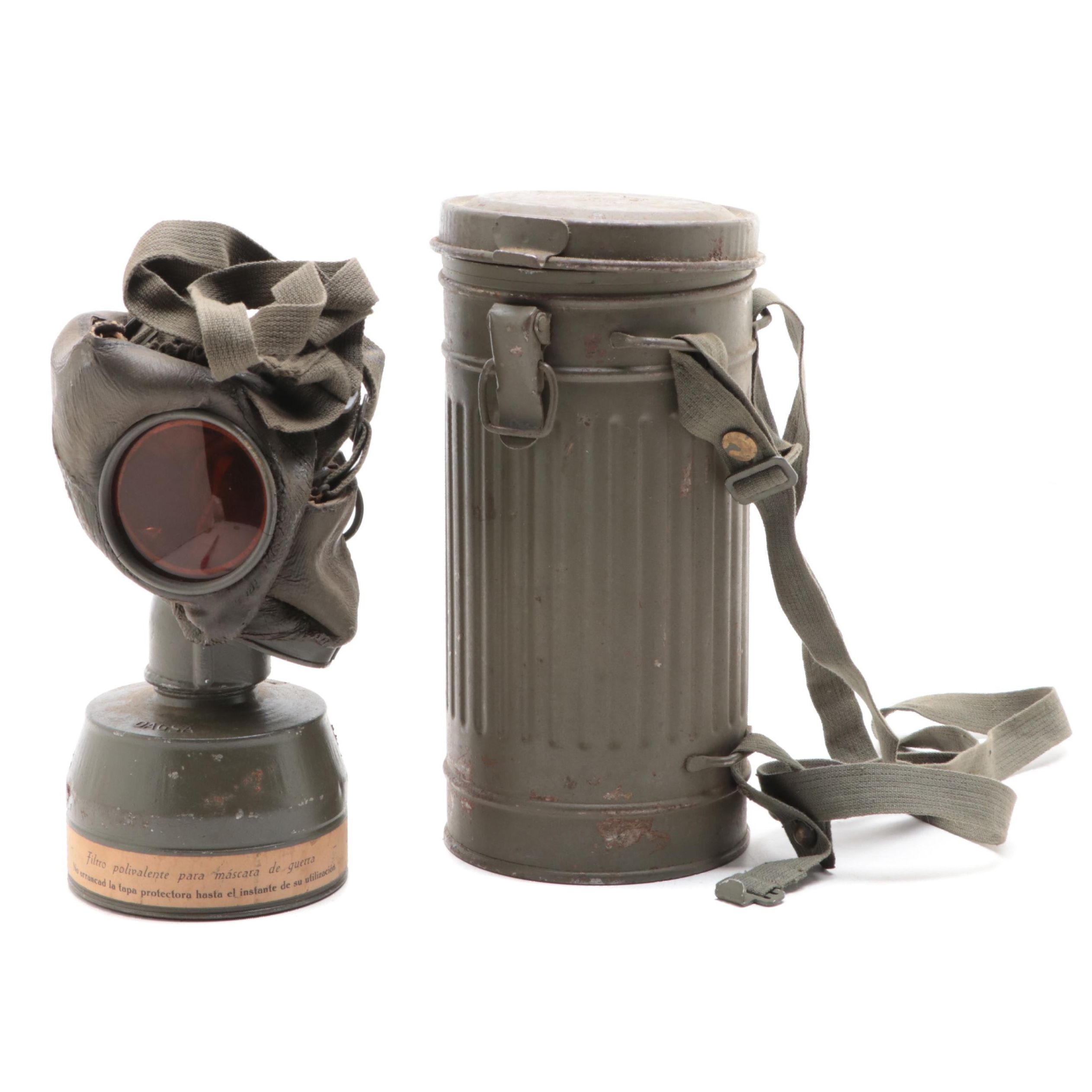 DAGSA Spanish Civil War Gas Mask with Canister, Early to Mid-20th Century