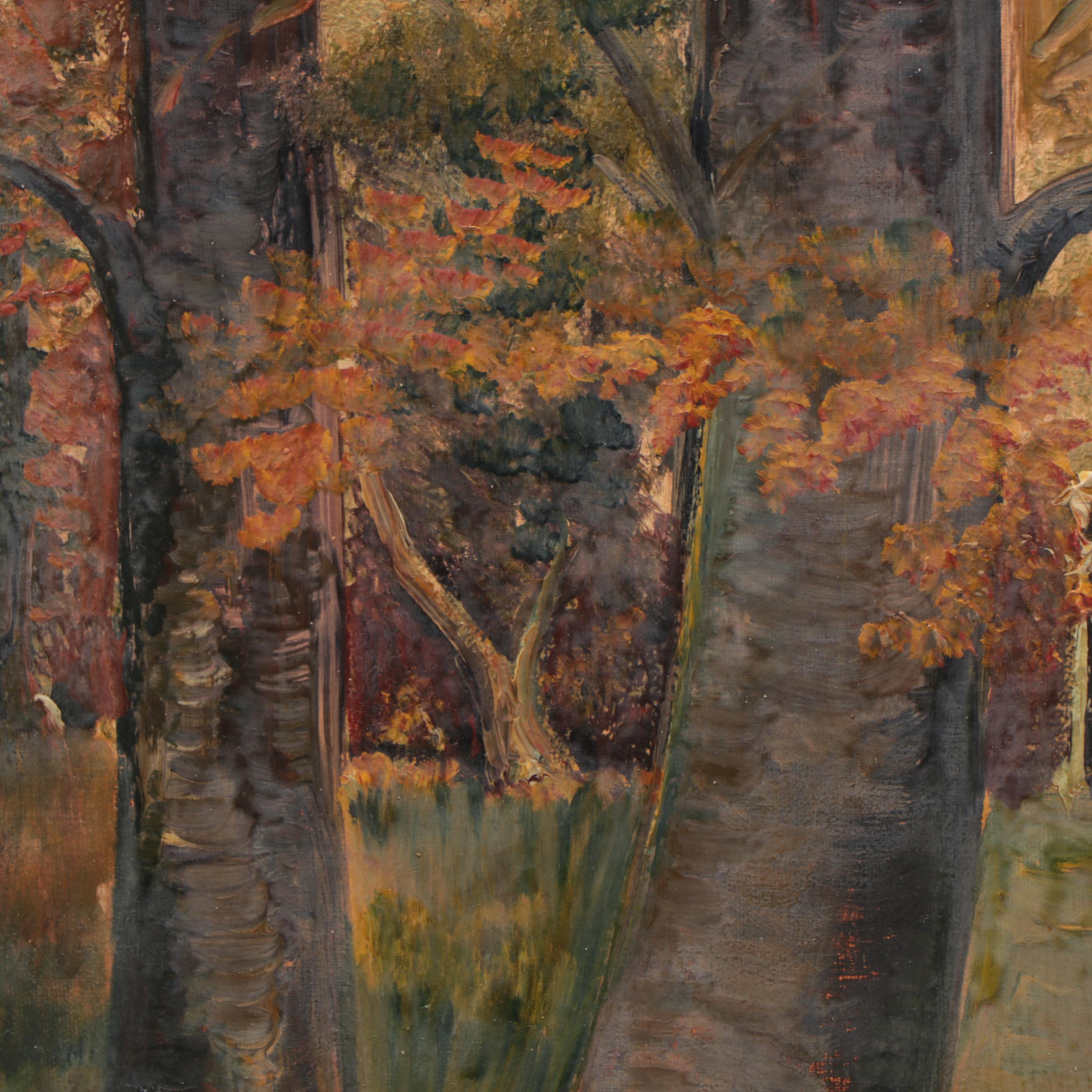 Clara Blomberg Woodland Landscape Oil Painting, 1932