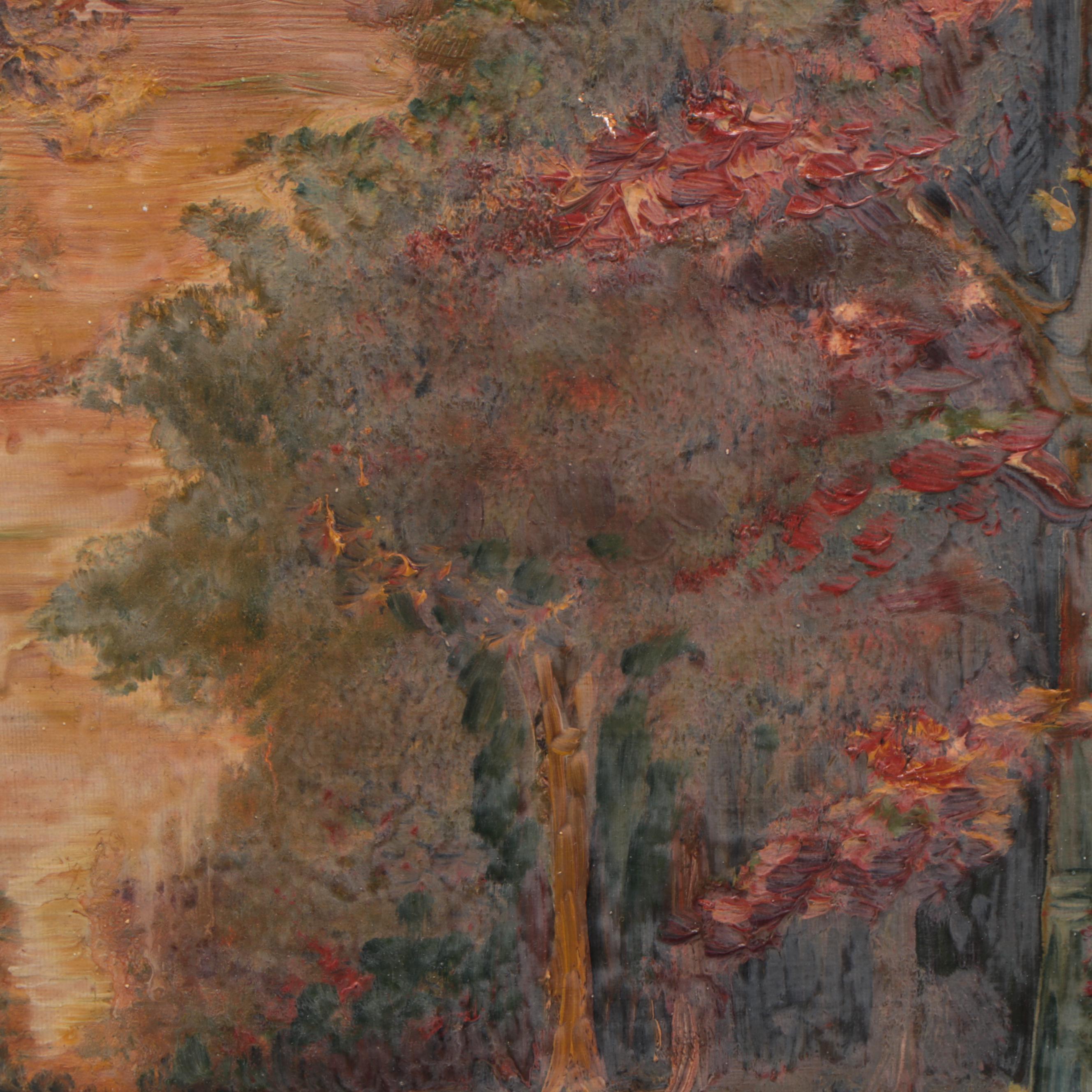 Clara Blomberg Woodland Landscape Oil Painting, 1932