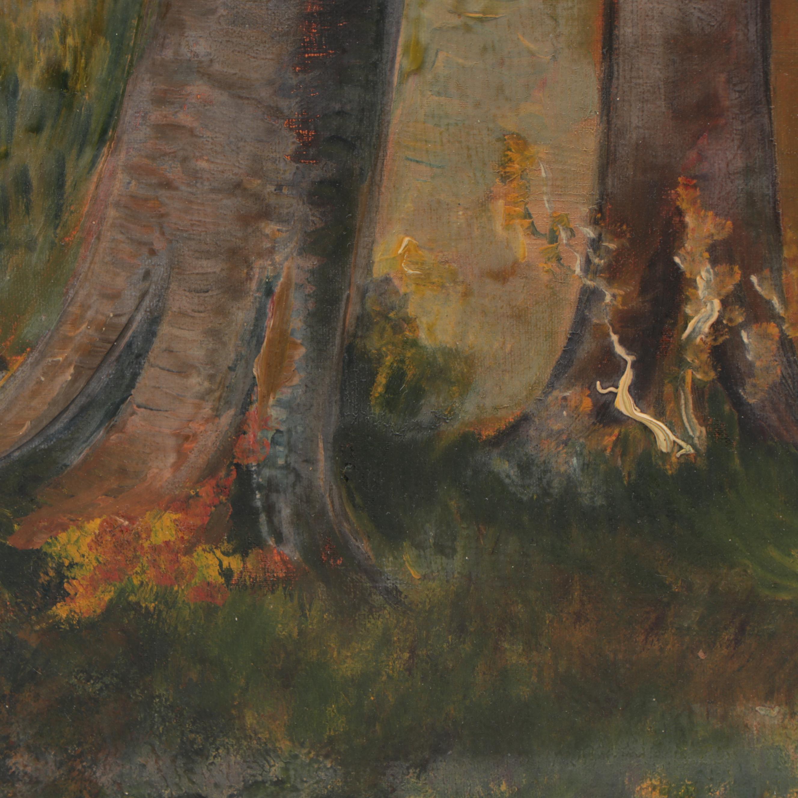 Clara Blomberg Woodland Landscape Oil Painting, 1932