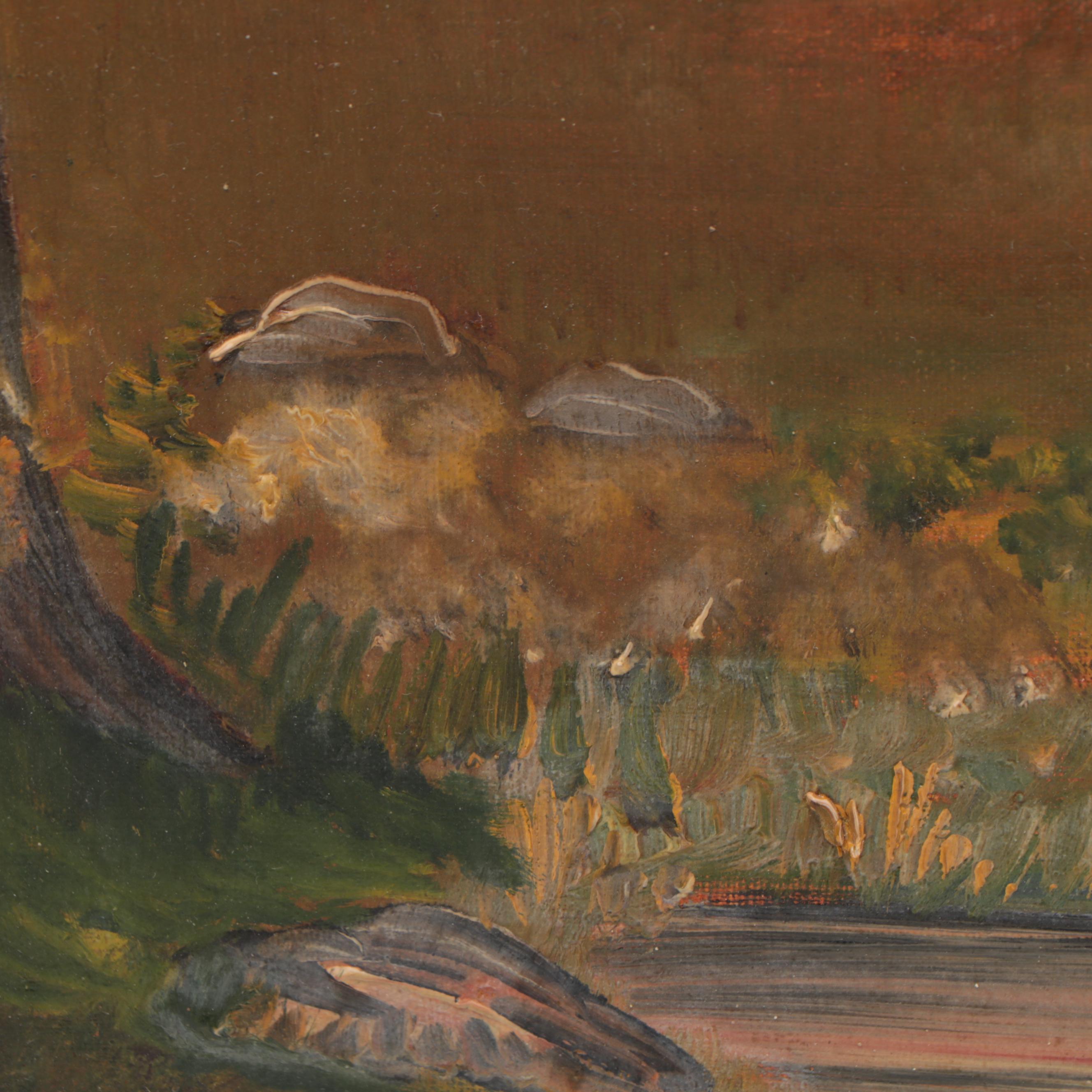 Clara Blomberg Woodland Landscape Oil Painting, 1932