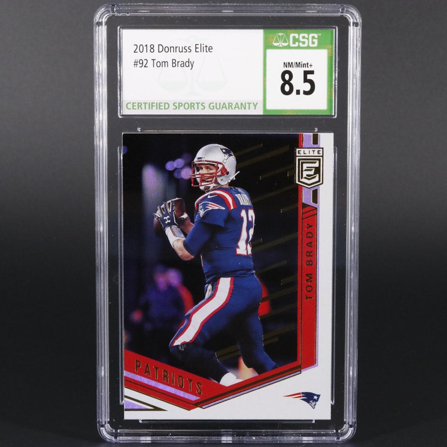 2018 Donruss Elite Tom Brady #92 Graded CSG Mint 8.5 Football Card