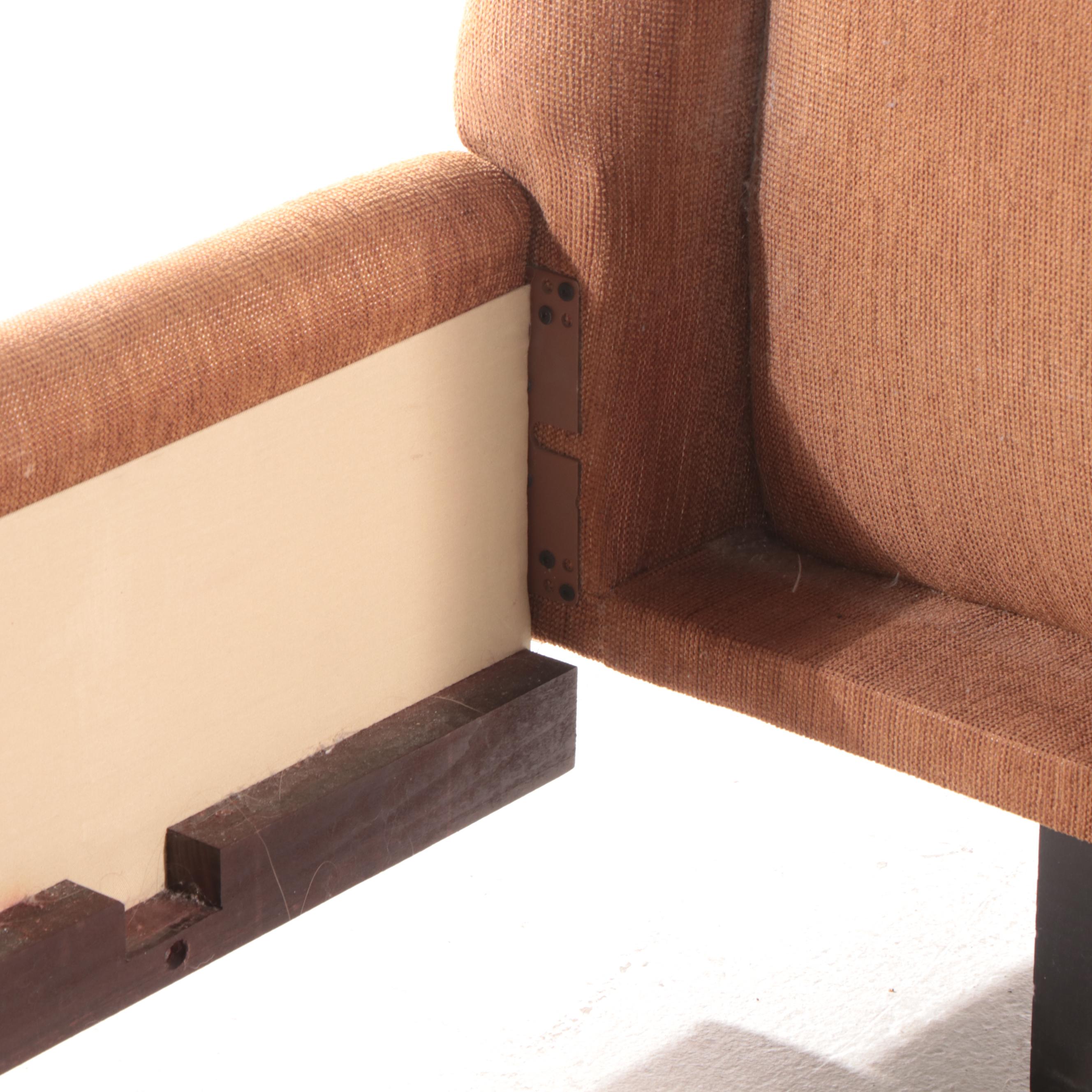 Custom-Upholstered Queen Size Bed Frame with Nailheads and Wingback Headboard