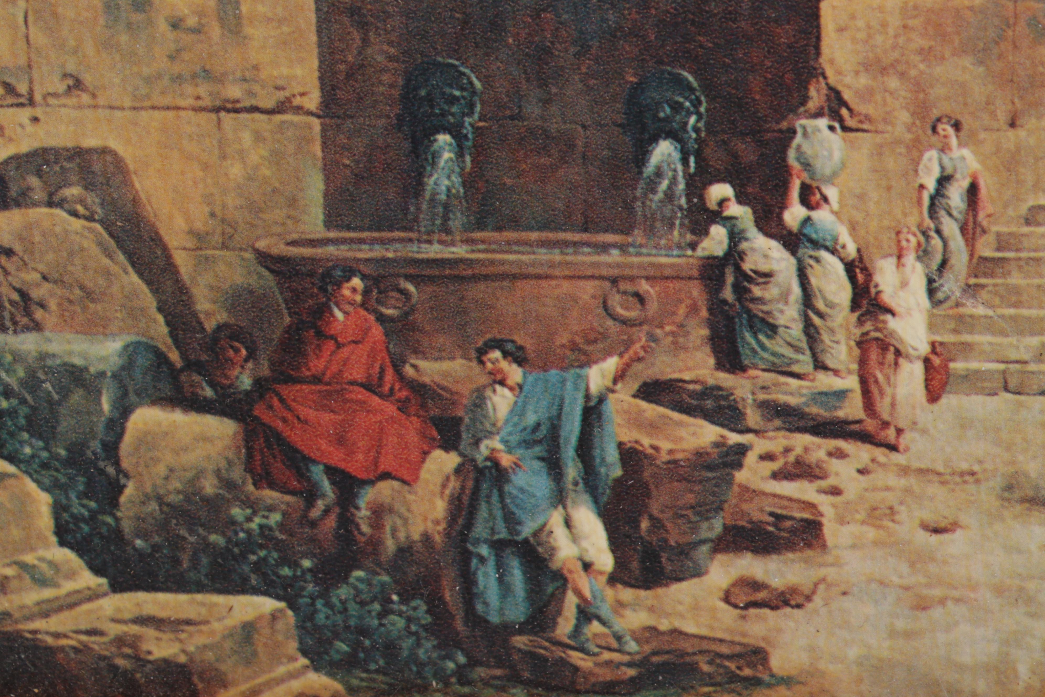 Collotype After Hubert Robert "The Fountains," Mid-20th Century