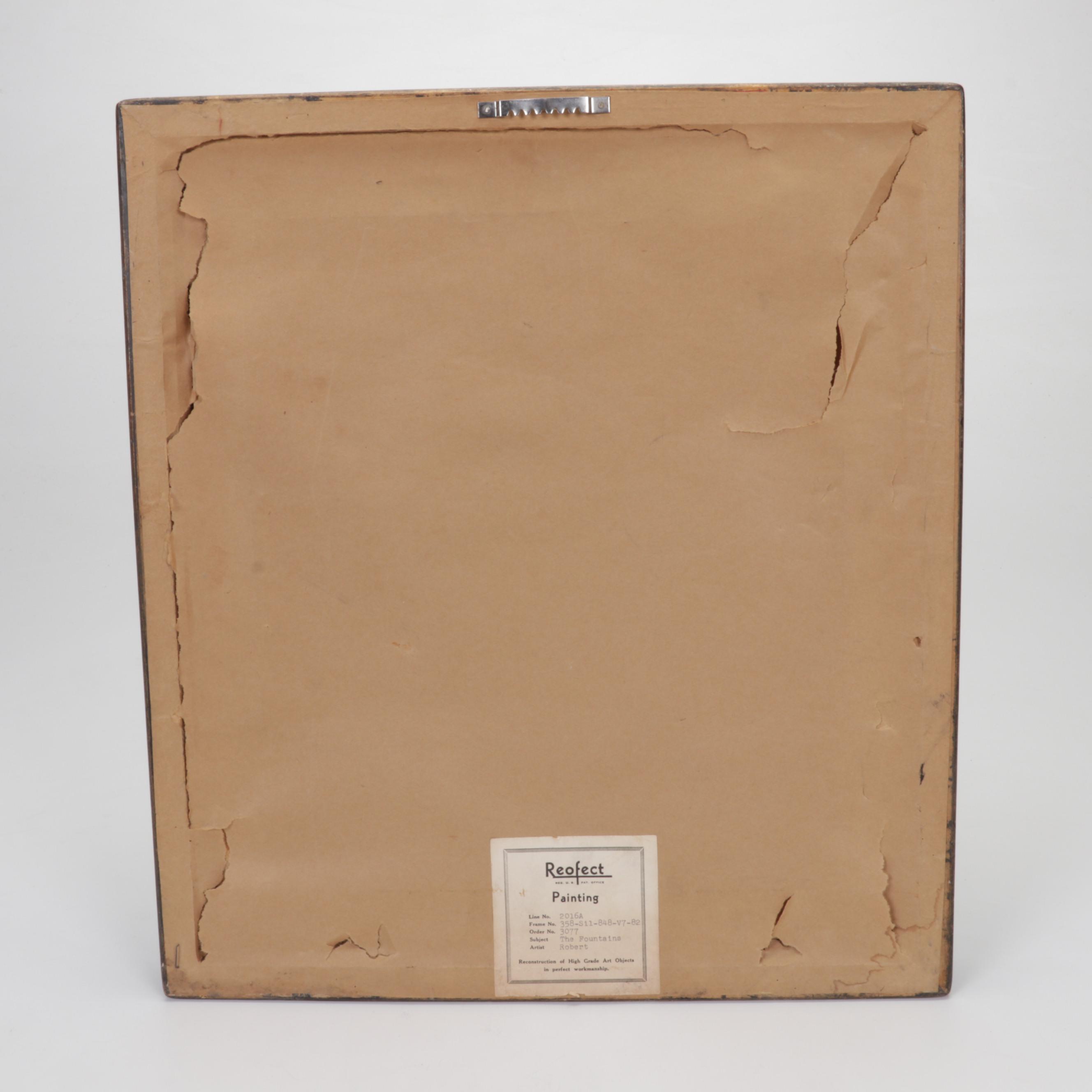 Collotype After Hubert Robert "The Fountains," Mid-20th Century