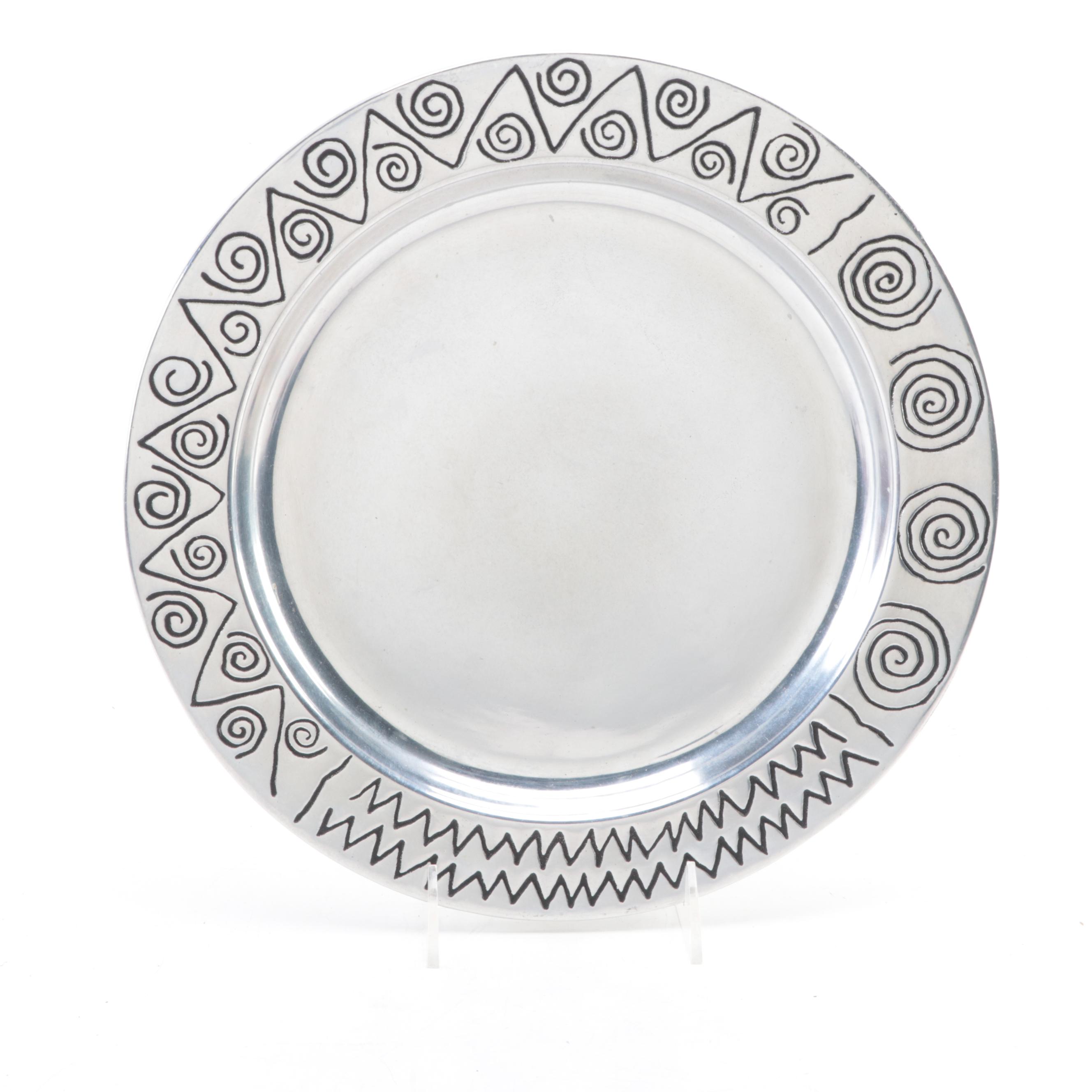 Wilton Armetale "Reggae" Round Tray with Other Tableware and Décor