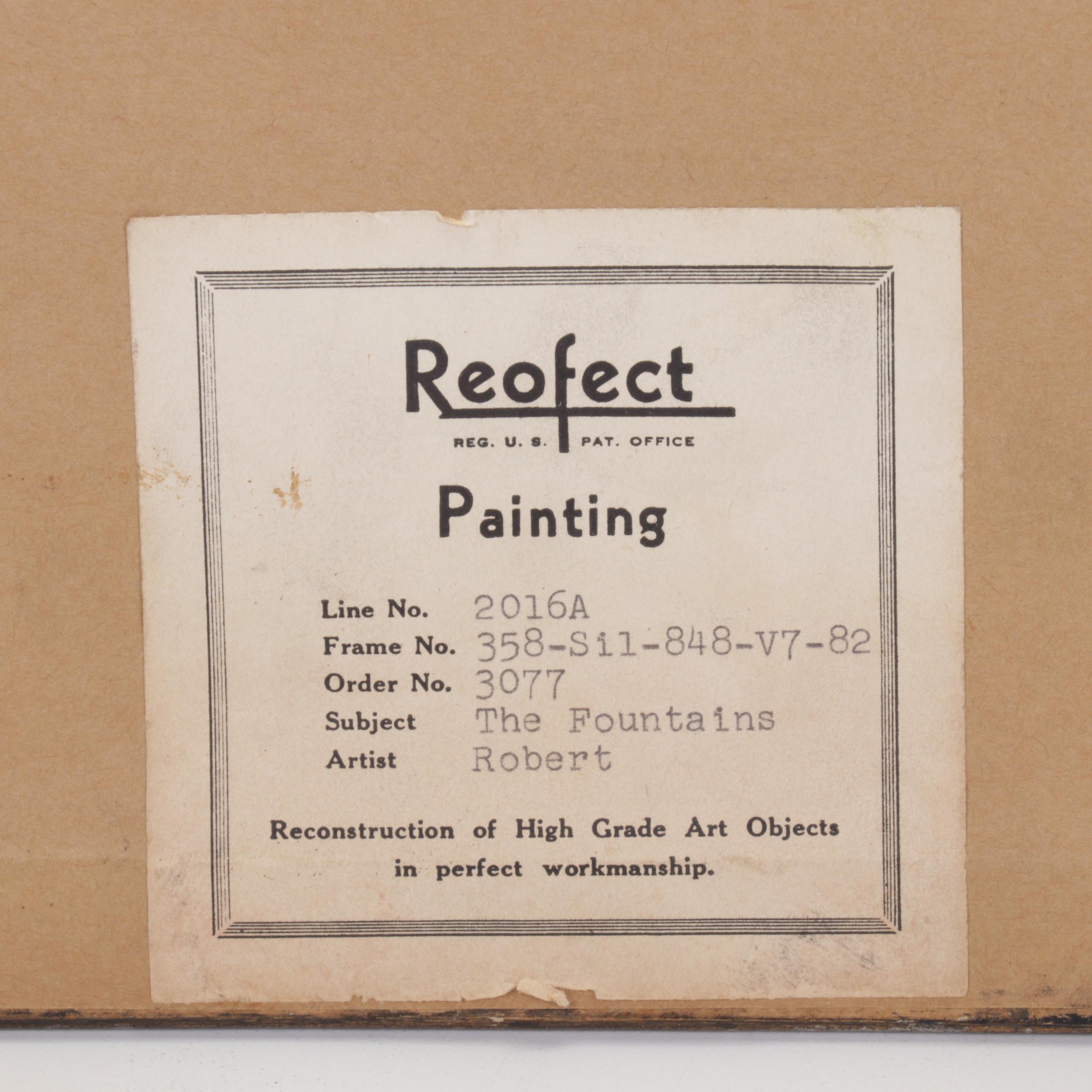 Collotype After Hubert Robert "The Fountains," Mid-20th Century