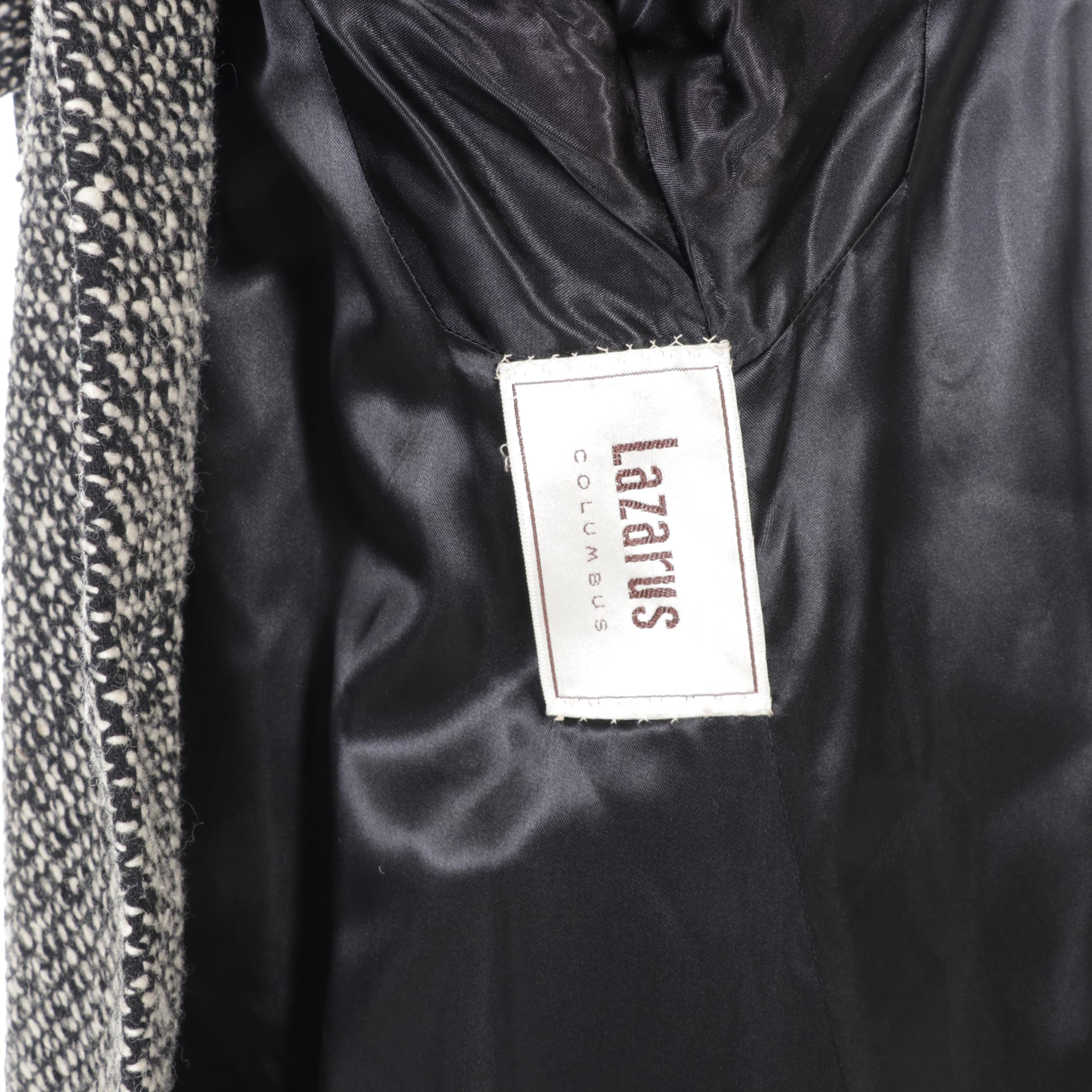 Lilli Ann Bouclé Tweed Swing Coat With Velvet Trim, 1950s