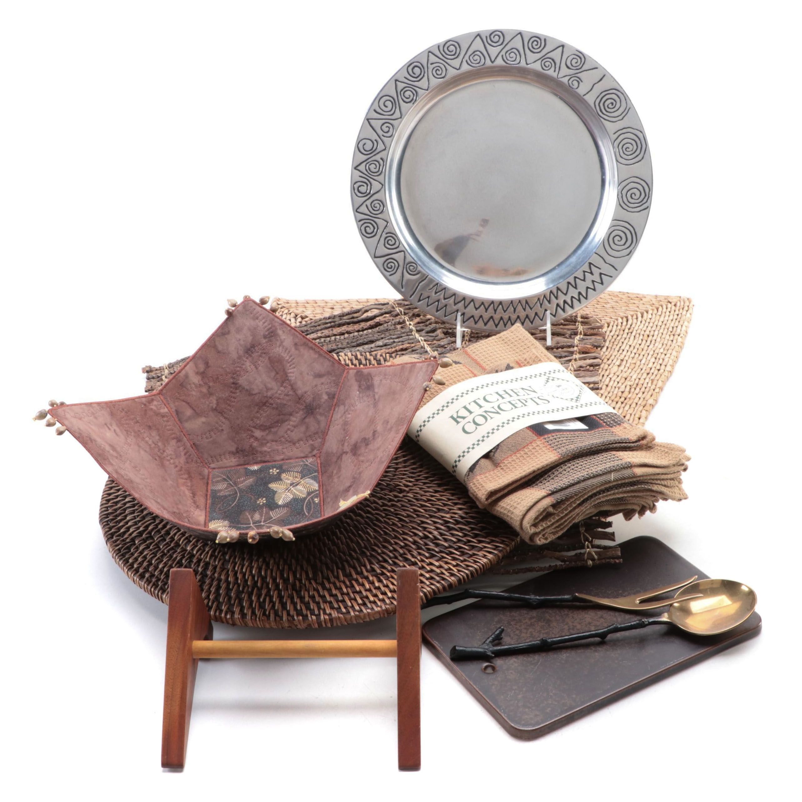 Wilton Armetale "Reggae" Round Tray with Other Tableware and Décor