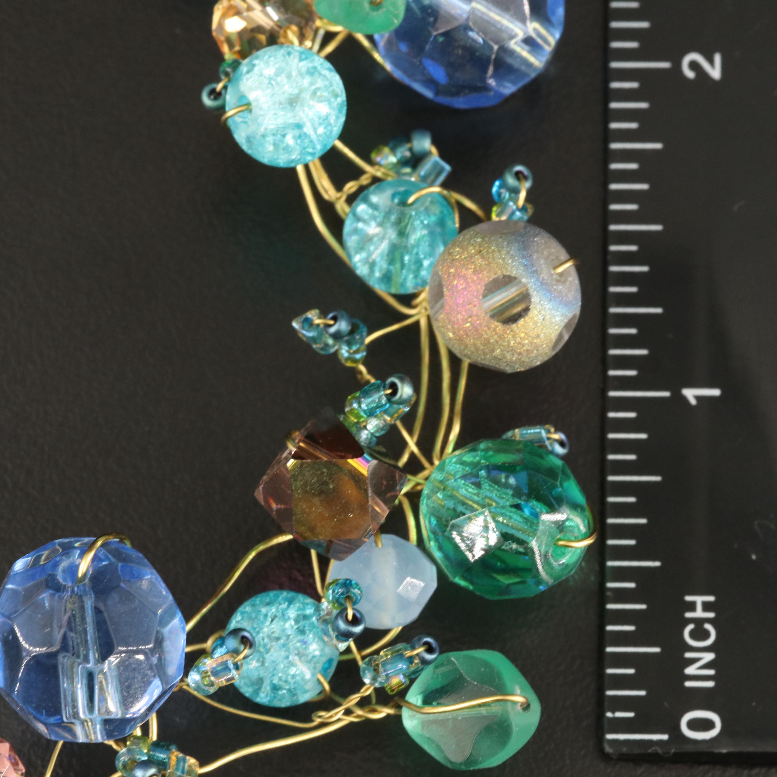 Wire Wrapped Glass Freeform Necklaces and Earrings