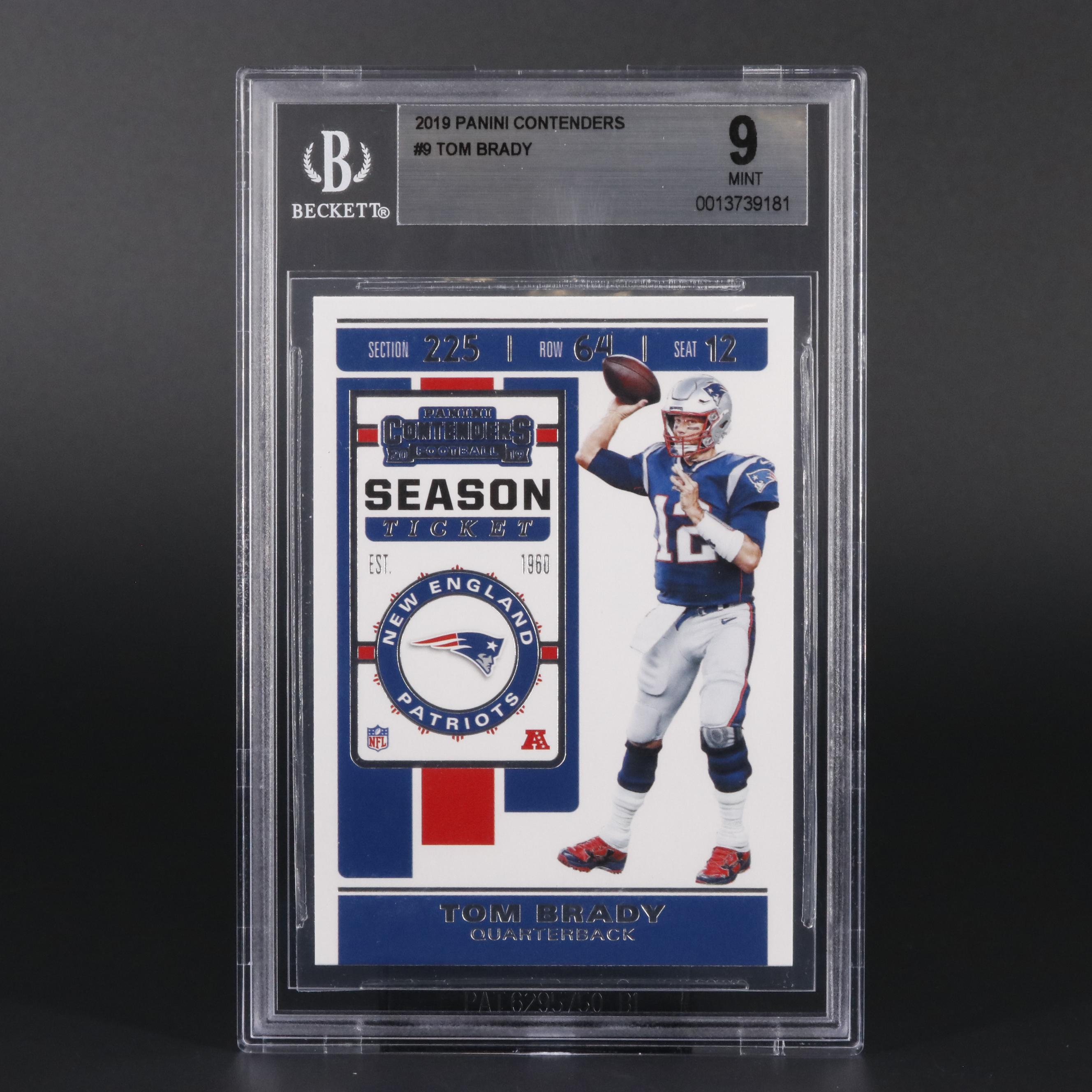 2019 Panini Conteders Tom Brady #9 Graded BGS Mint 9 Football Card