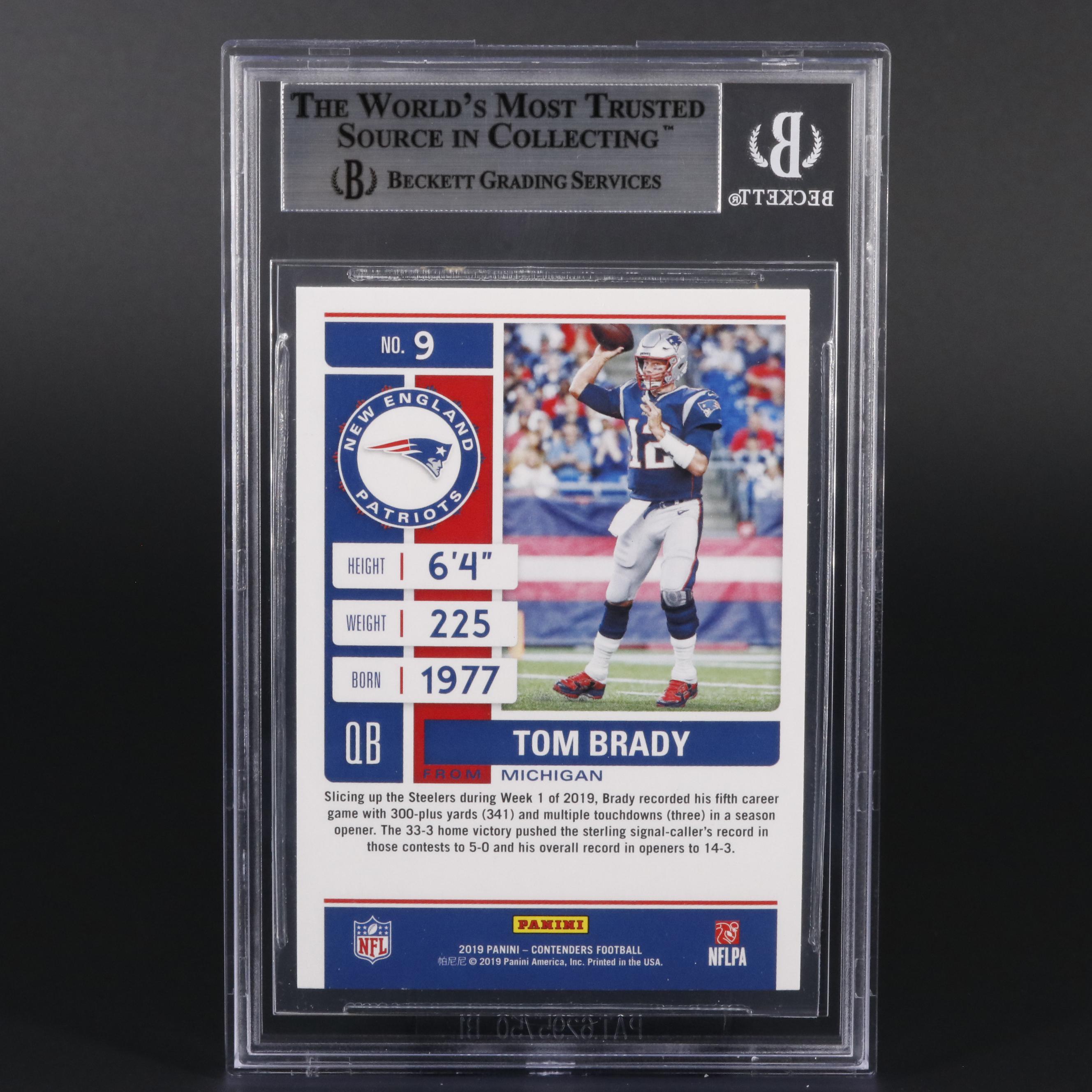 2019 Panini Conteders Tom Brady #9 Graded BGS Mint 9 Football Card