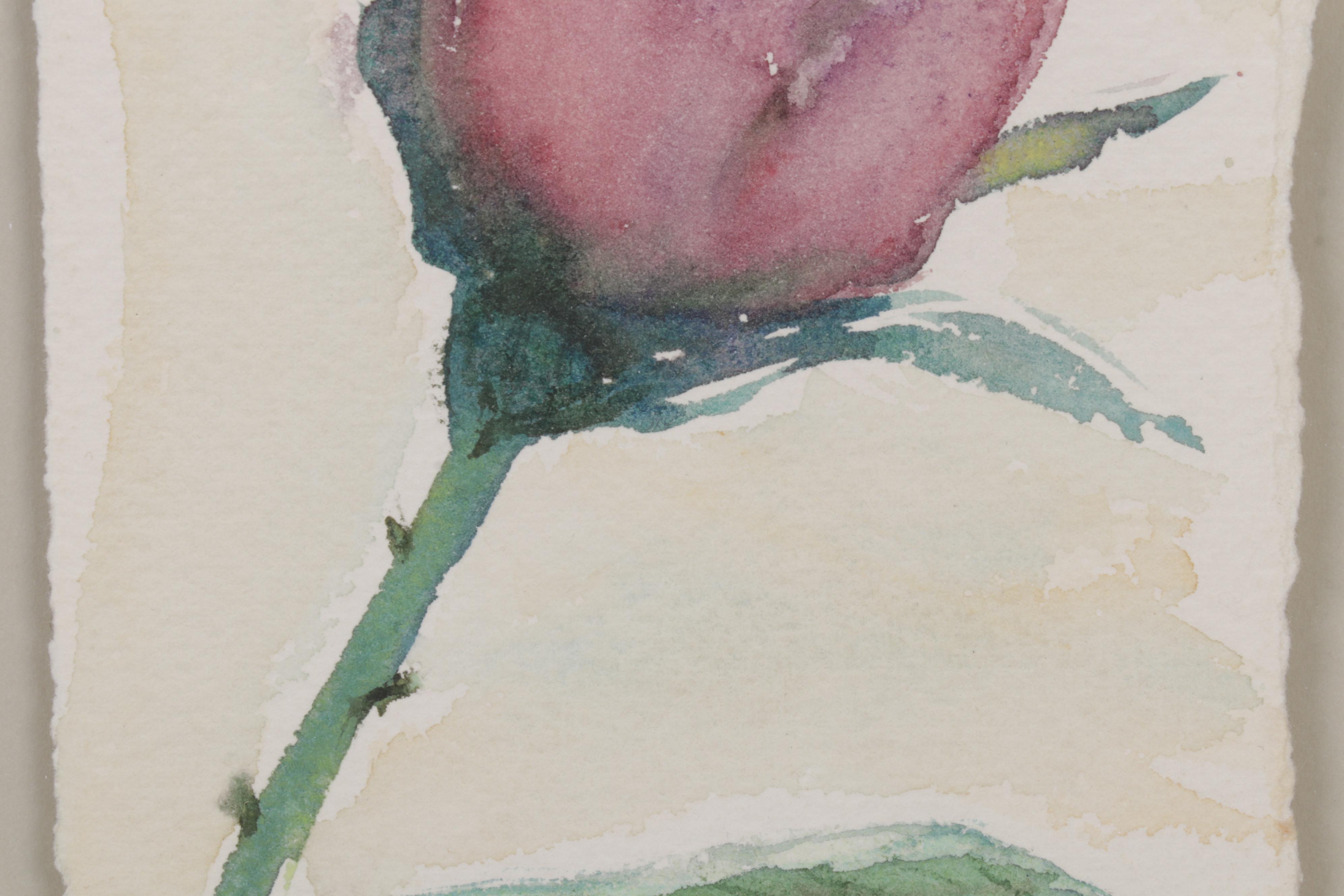 Goldie Mitchell Watercolor Painting of Rose, 1968