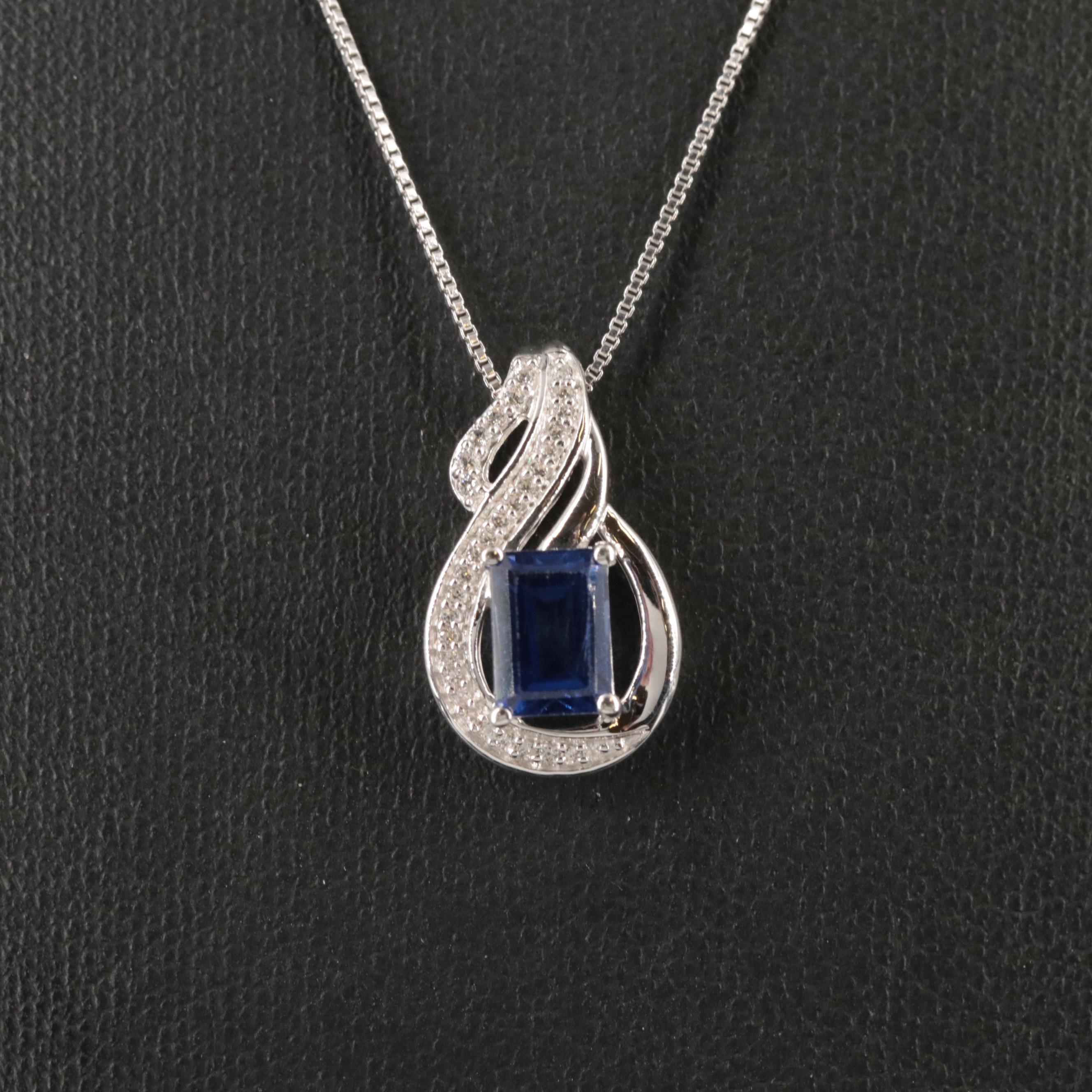 Sterling Sapphire Pendant Necklace